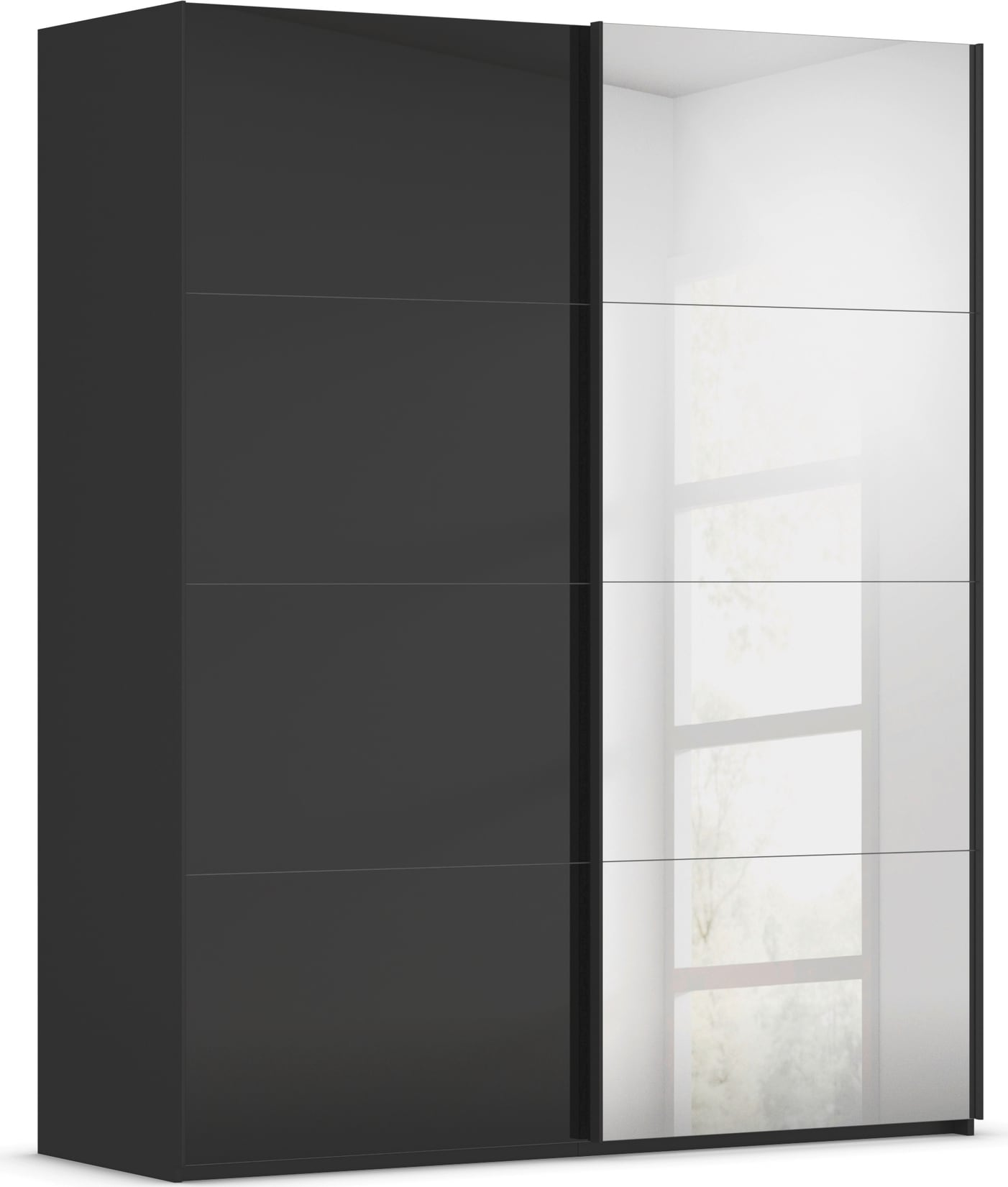rauch "Kleiderschrank Schrank Garderobe Schlafzimmerschrank SCALE-FYRA" edle viergeteilte Türen Spiegel/Glas-Mix viele Farben MADE IN GERMANY