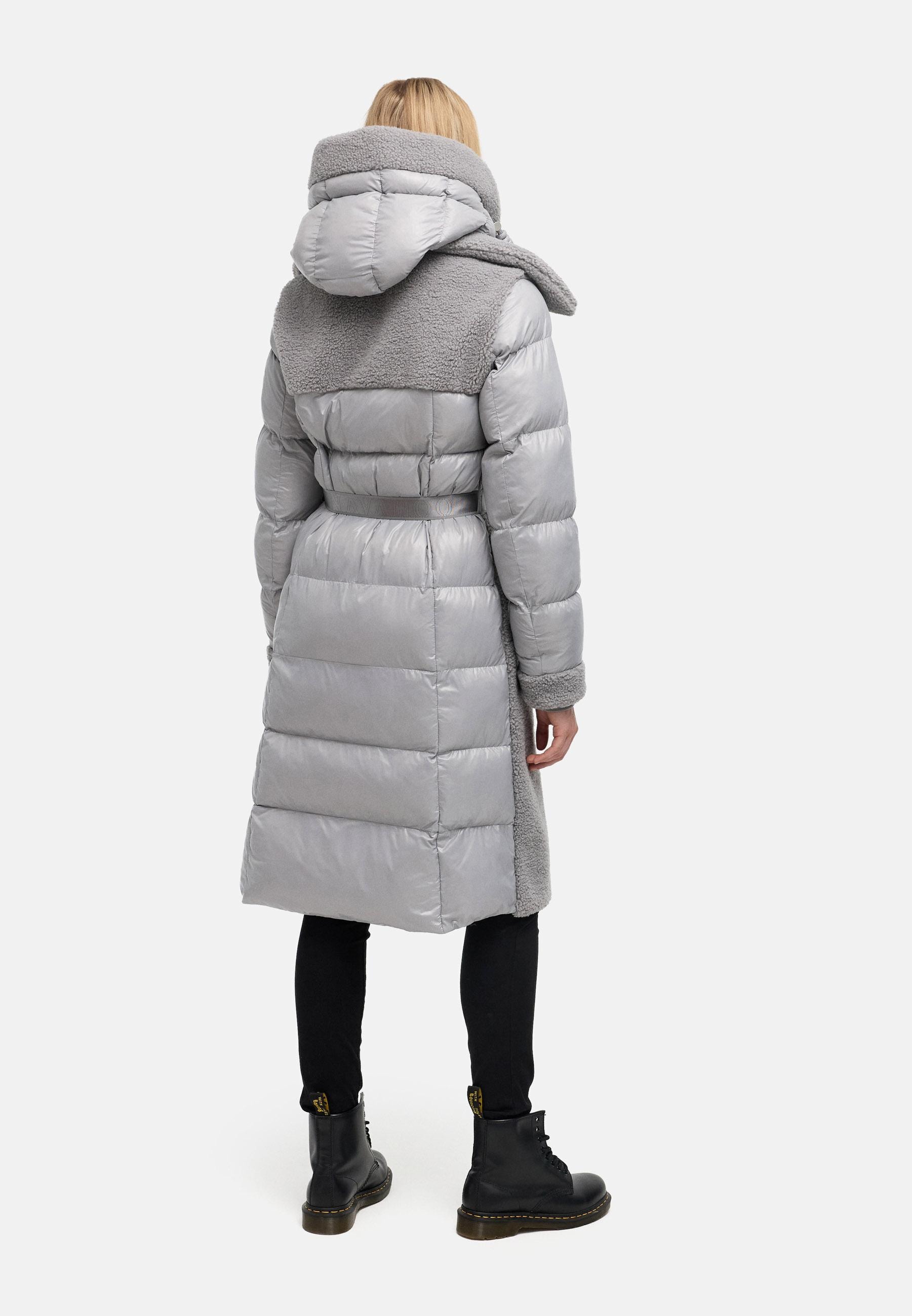 Navahoo Wintermantel »Kuscheltraum 14« Modischer Damen Plüschmantel aus angesagtem Materialmix