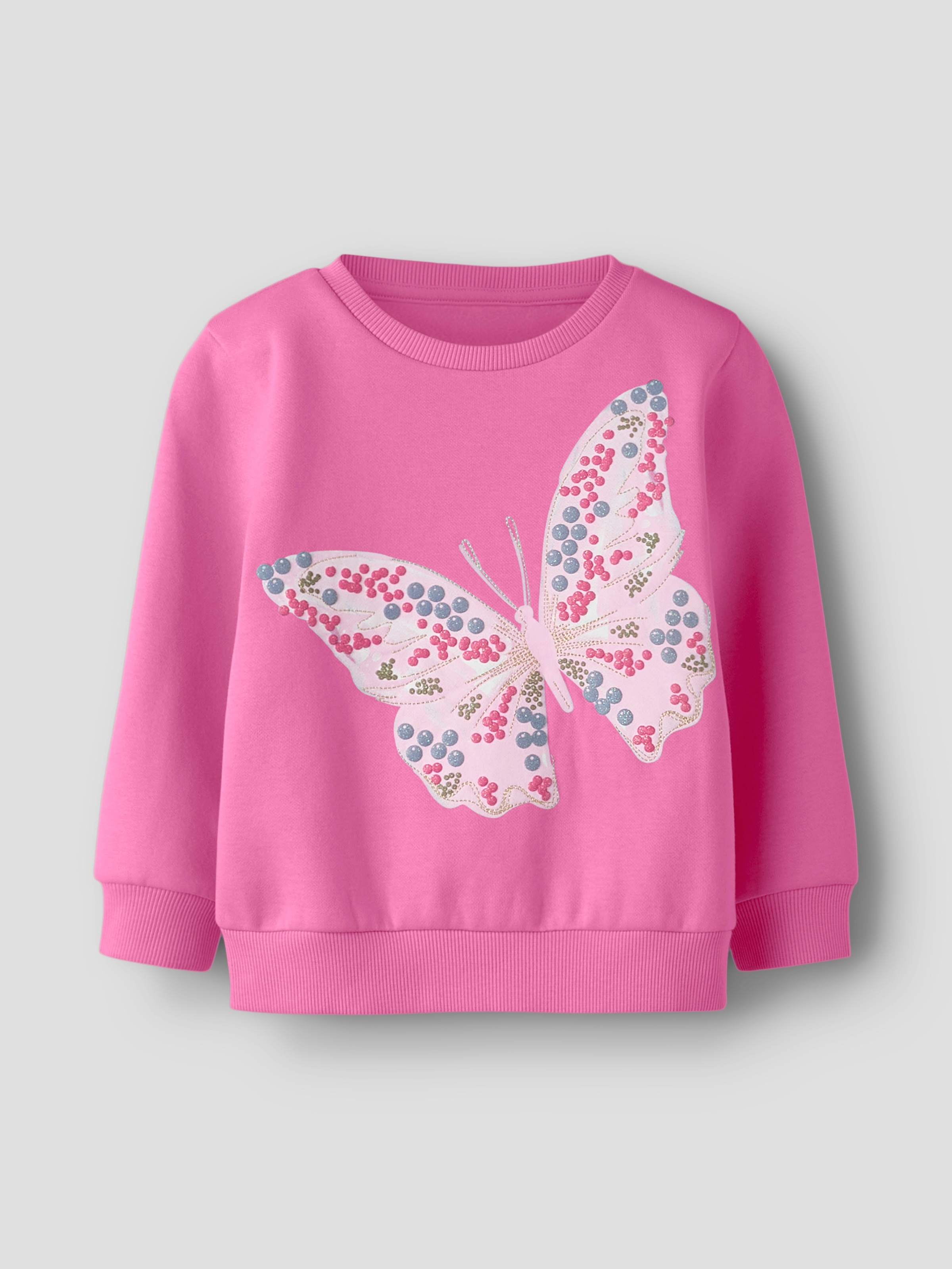 Sweatshirt NAME IT "NMFDARITA LS NREG SWEAT UNB", Mädchen, Gr. 104, strawberry moon, Sweatware, Obermaterial: 80% Baumwolle, 20% Polyester, bedruckt, unifarben, normal normal, Rundhals, Rippbündchen, Sweatshirts Sweatshirt