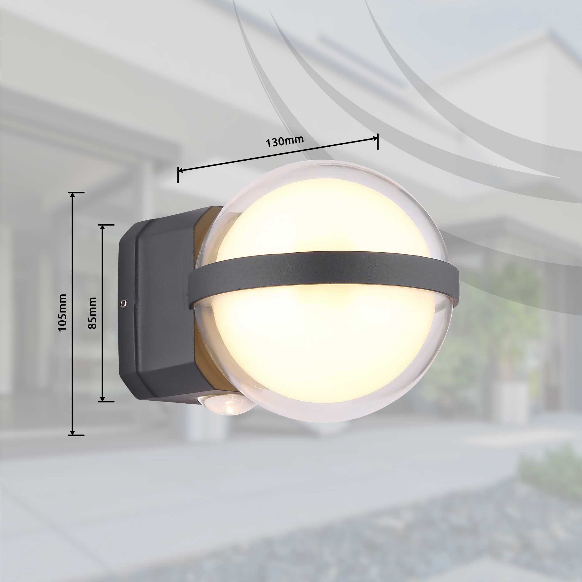 GLOBO LIGHTING LED Außen-Wandleuchte »ILLI«, Leuchtmittel LED-Modul | LED fest integriert, Außenbereich/IP54/2 Linsen/2Richtungen/Terrasse