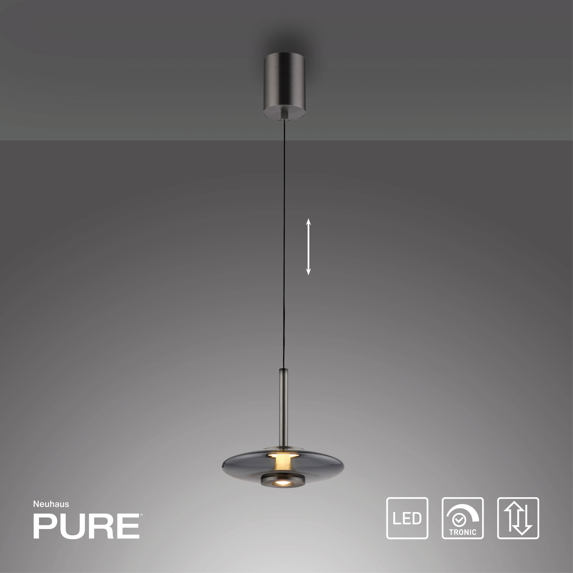 Neuhaus PURE LED Pendelleuchte »PURE Vitrum« LED-Board 1 Stk. Warmweiß Comfort Lift, dimmfähig über separaten Tronicdimmer