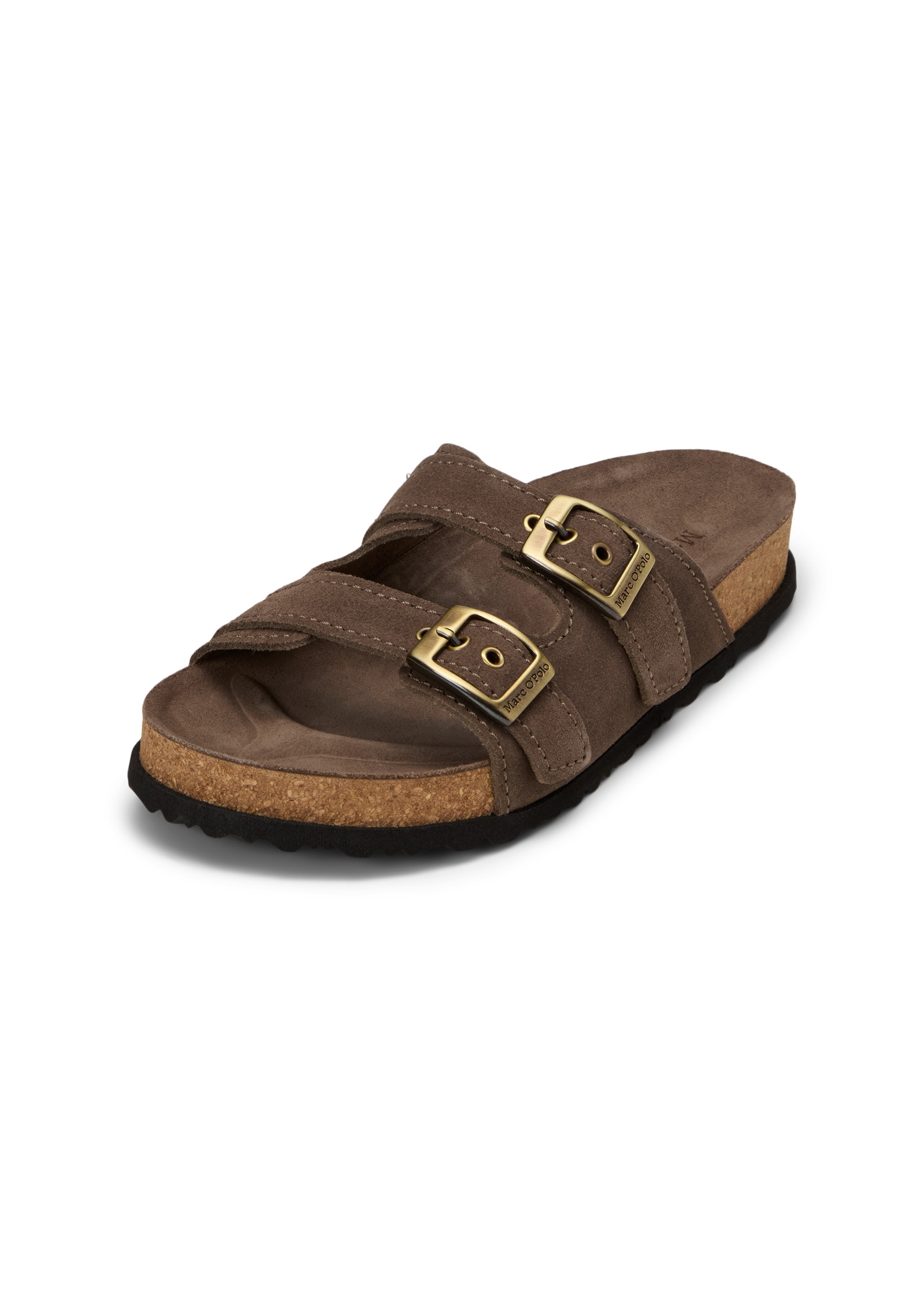 Sandale MARC O'POLO "aus weichem Veloursleder", Damen, Gr. 39, faded braun, Obermaterial: 100% Leder, unifarben, Schuhe Sandale