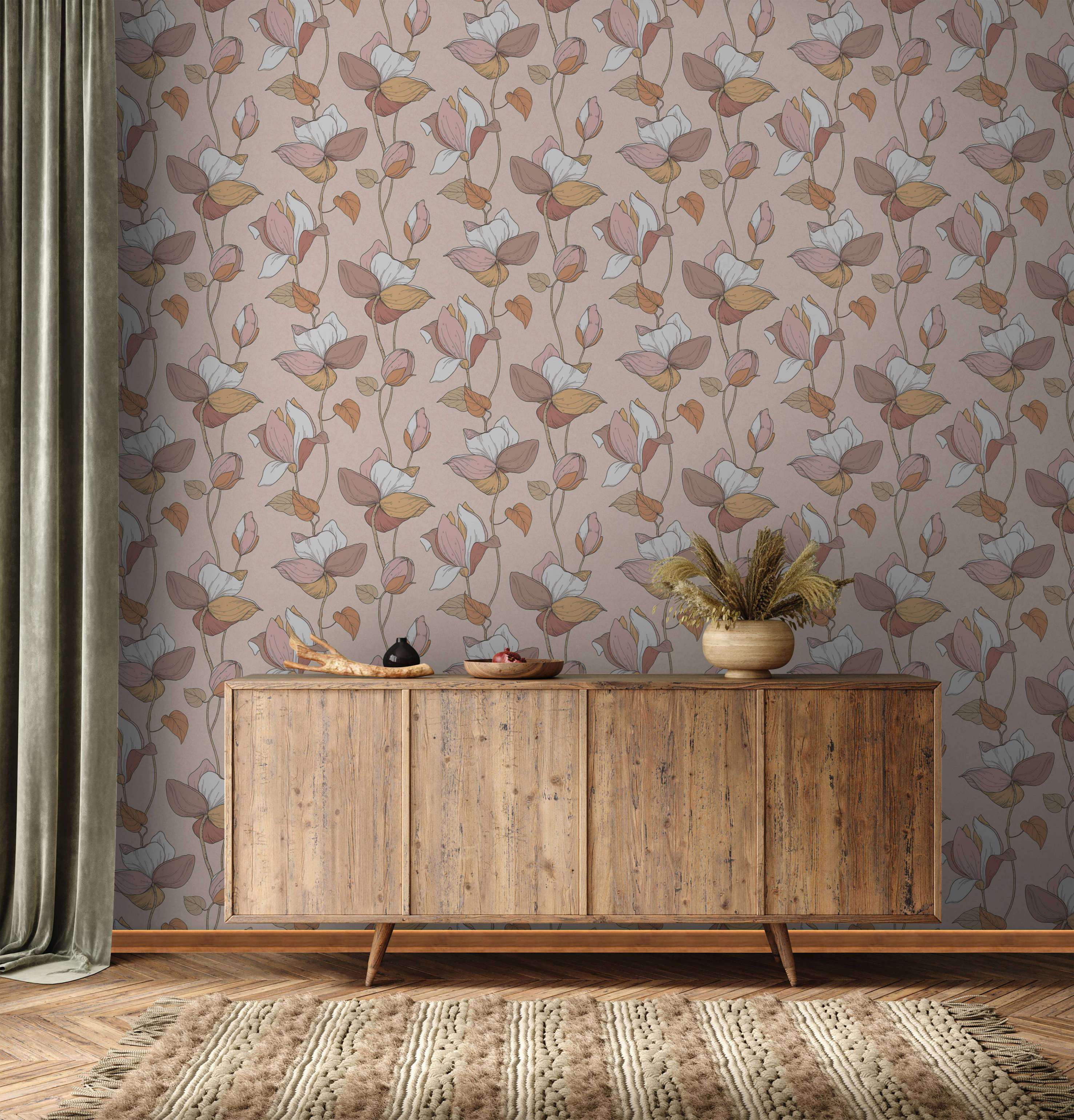 Marburg Vliestapete "Tapete Abstract Blossom" floral geprägt moderne Vliestapete für Wohnzimmer Schlafzimmer Küche