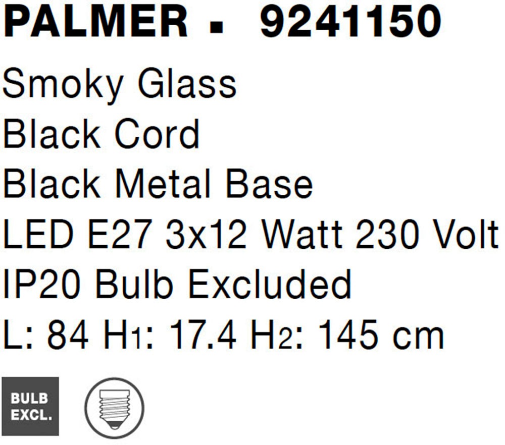 Nova Luce Hängeleuchten »PALMER« E27 1 Stk. Ohne Beleuchtung