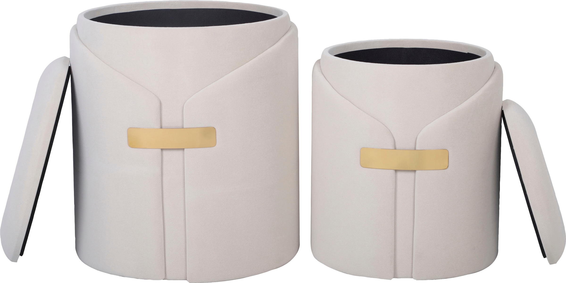 Kayoom Polstergarnitur "Hocker Forcet 125 2er-Set, Edler Kunstsamtbezug" Se günstig online kaufen