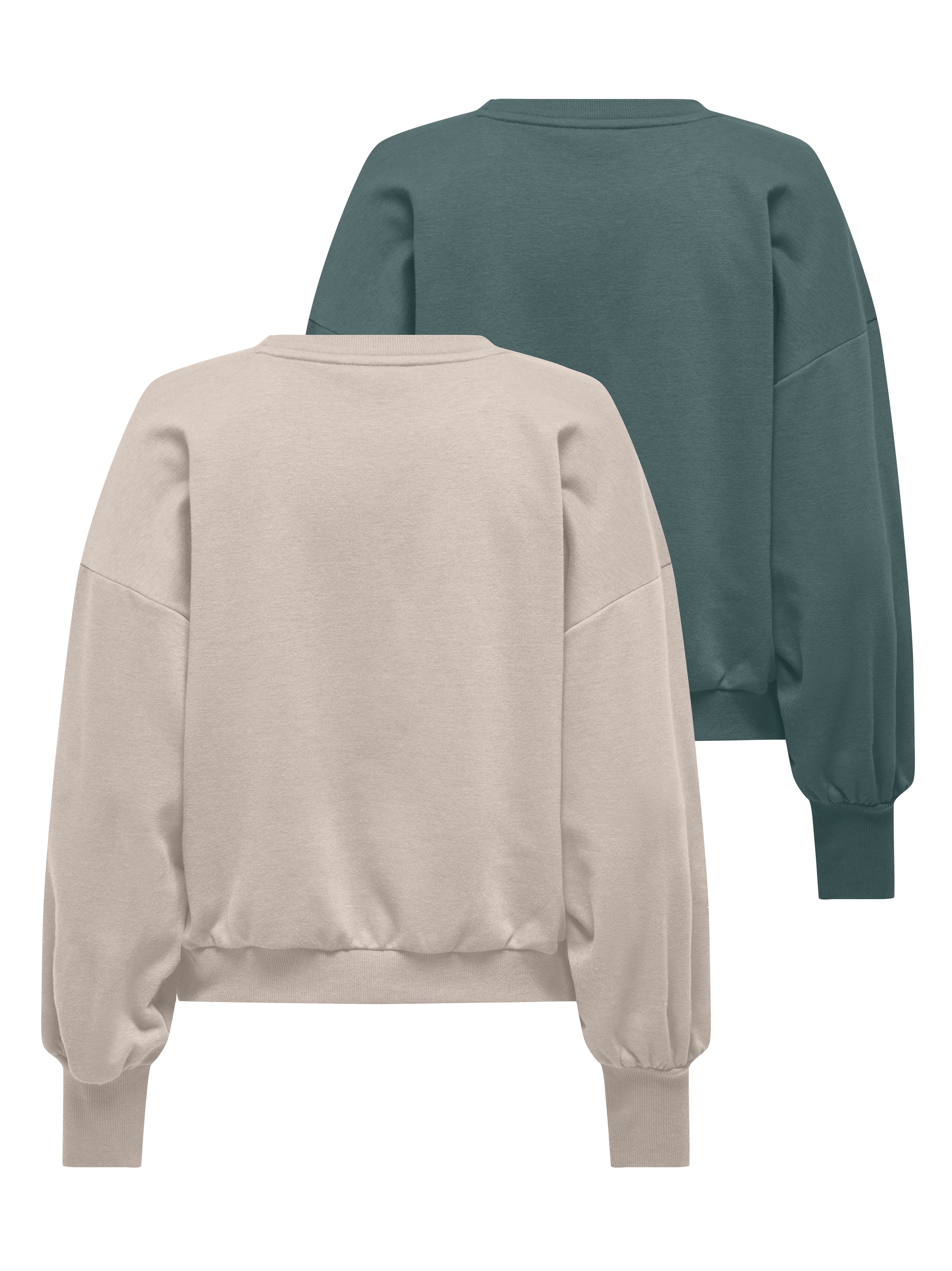 ONLY Sweatshirt "ONLBROOKE L/S O-NECK SOLID 2 PACK SWT", 2 Baumwollmischung günstig online kaufen