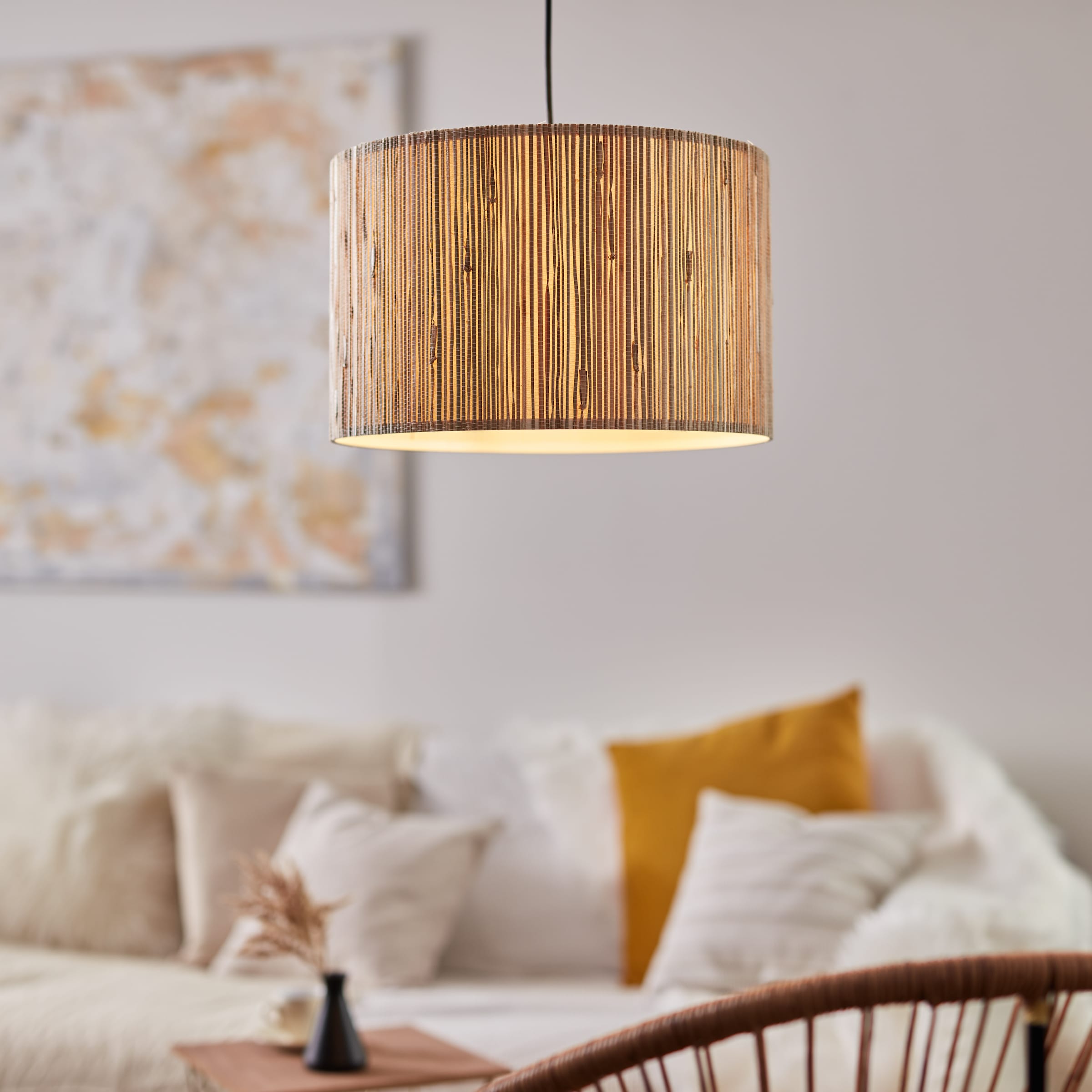 Brilliant Pendelleuchte »Wimea«, 1 flammig, Leuchtmittel E27 | ohne Leuchtmittel, 35cm natur