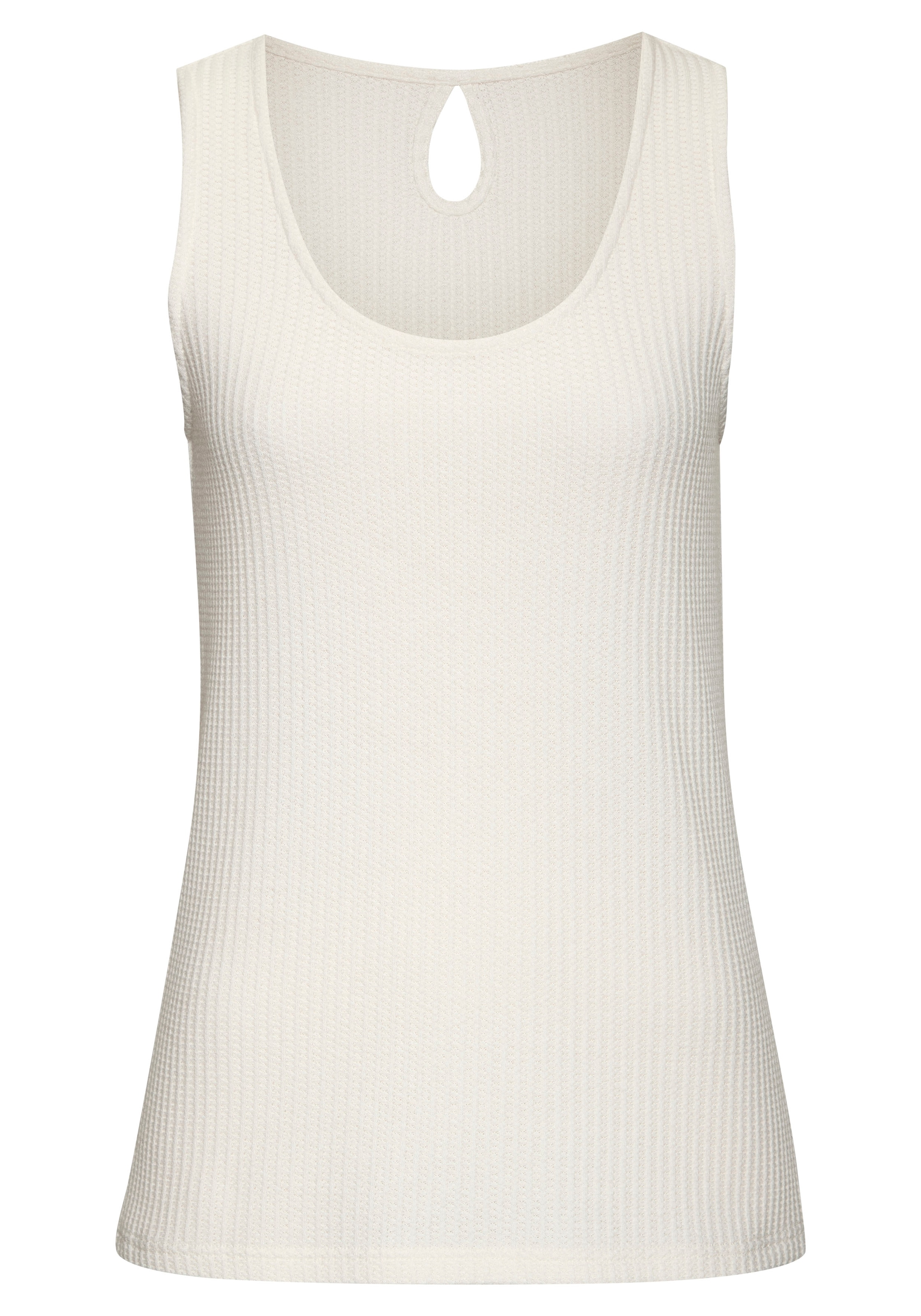Vivance Trägertop »mit tropfenförmigem Cut-Out am Rücken«, (2er-Pack), aus weicher Piqué-Qualität