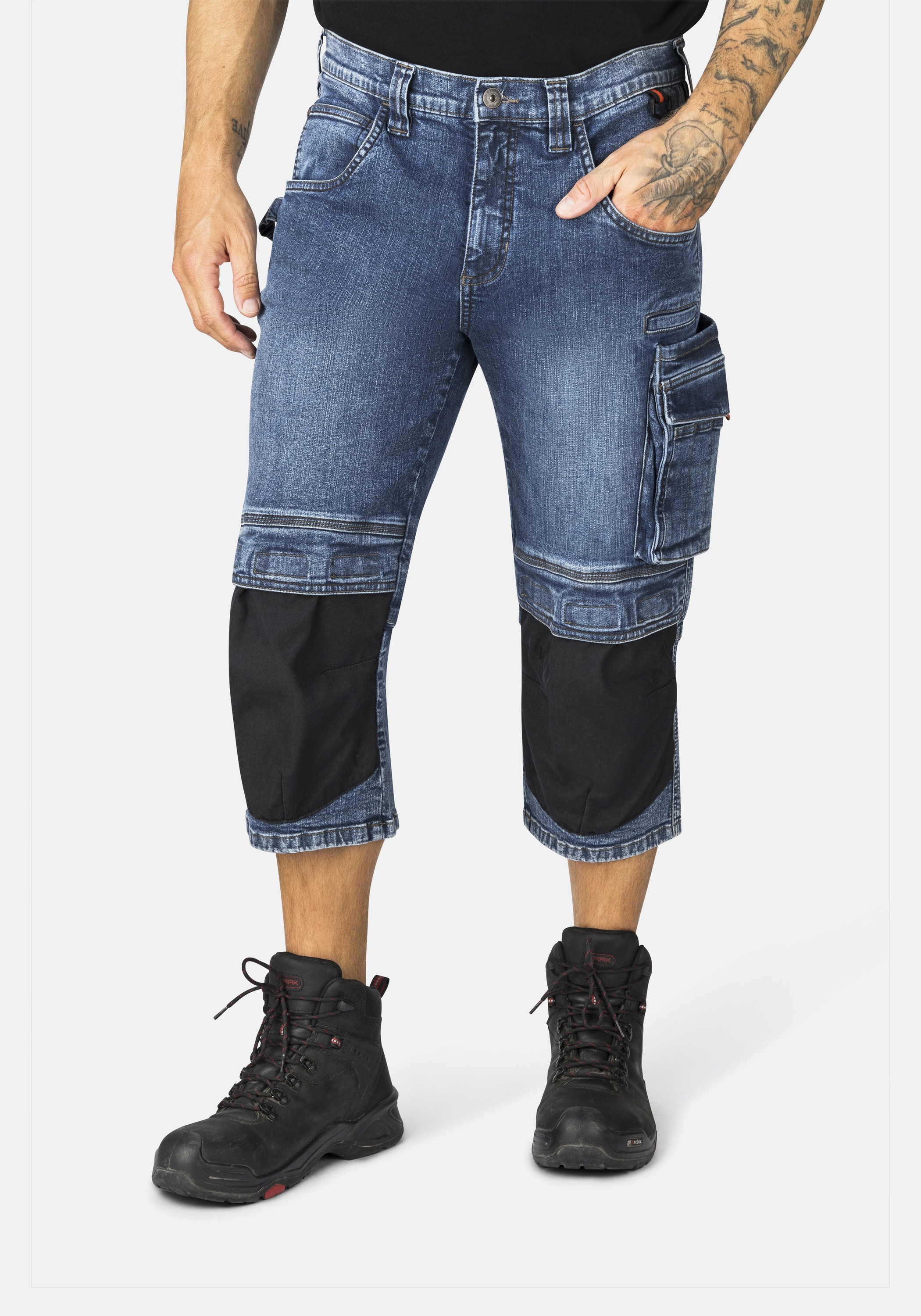 HERO by John Medoox "MARLOW Pro Workwear Arbeits- 3/4-Jeans" Arbeits- 3/4-Jeans Denim / Jeansfür Herren