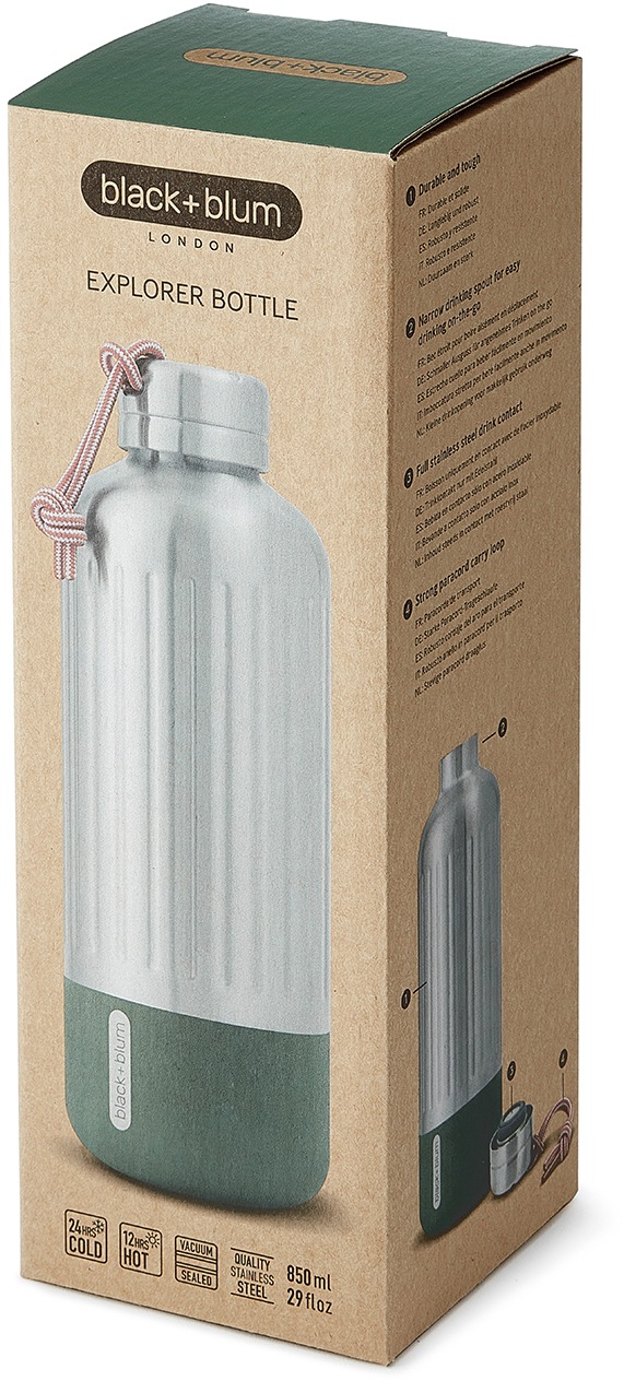 black+blum Isolierflasche »Explorer«, (1 tlg.), Edelstahl, 850 ml