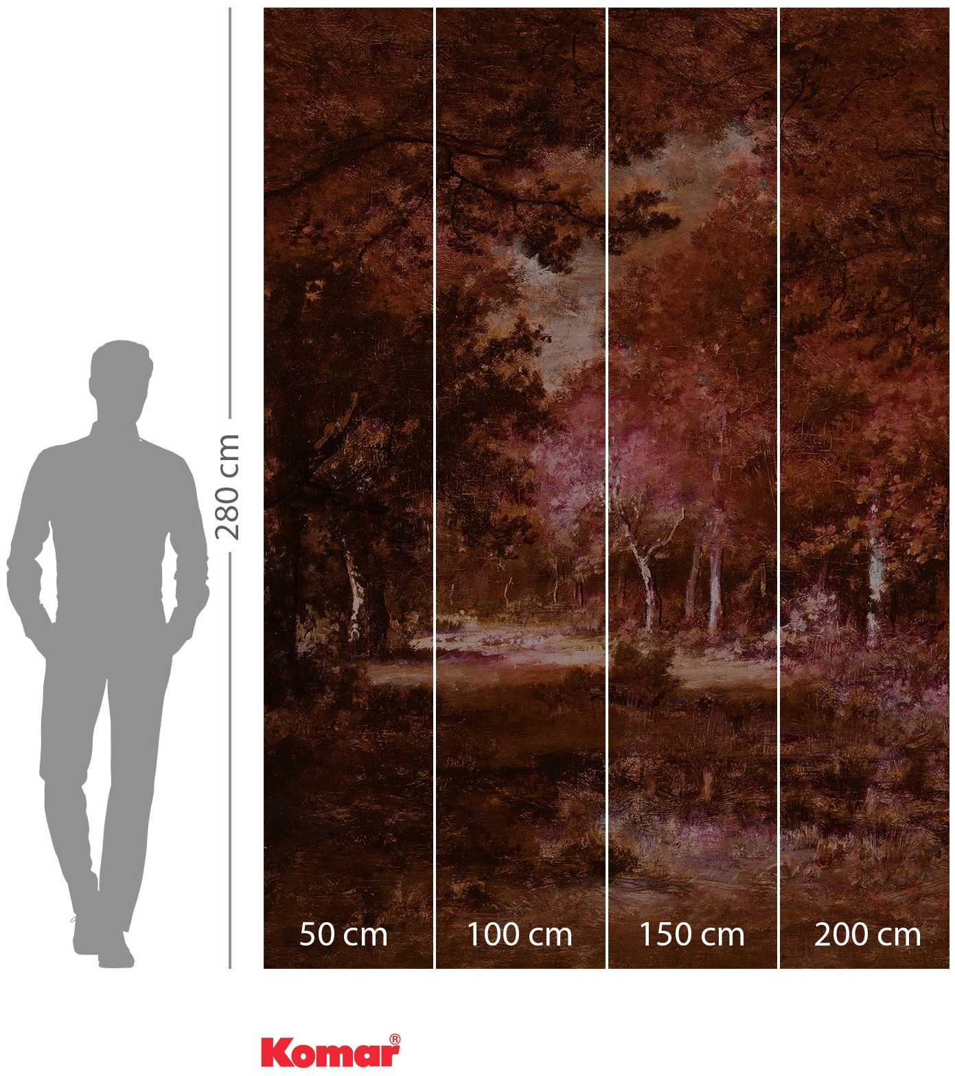 Komar Vliestapete »Digitaldruck Vlies -  Autumna Rosso - Größe 200 x 280 cm« bedruckt glatt Wohnzimmer, Schlafzimmer