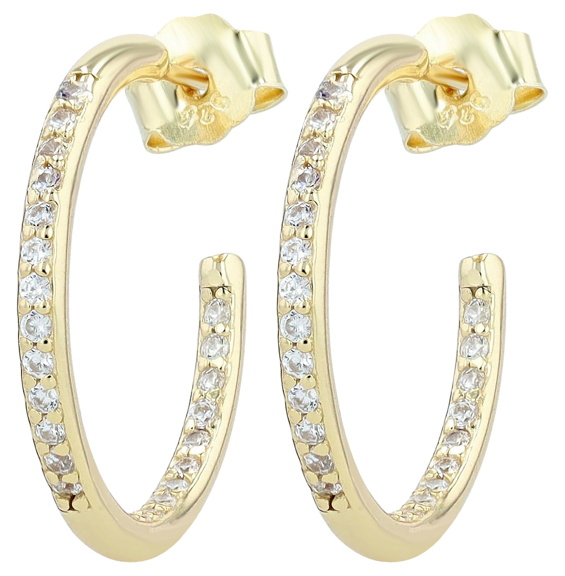 Adelia´s Paar Creolen »Damen Ohrringe – Creole aus 925 Silber mit Zirkonia« Ein kleines Geschenk mit großer Wirkung