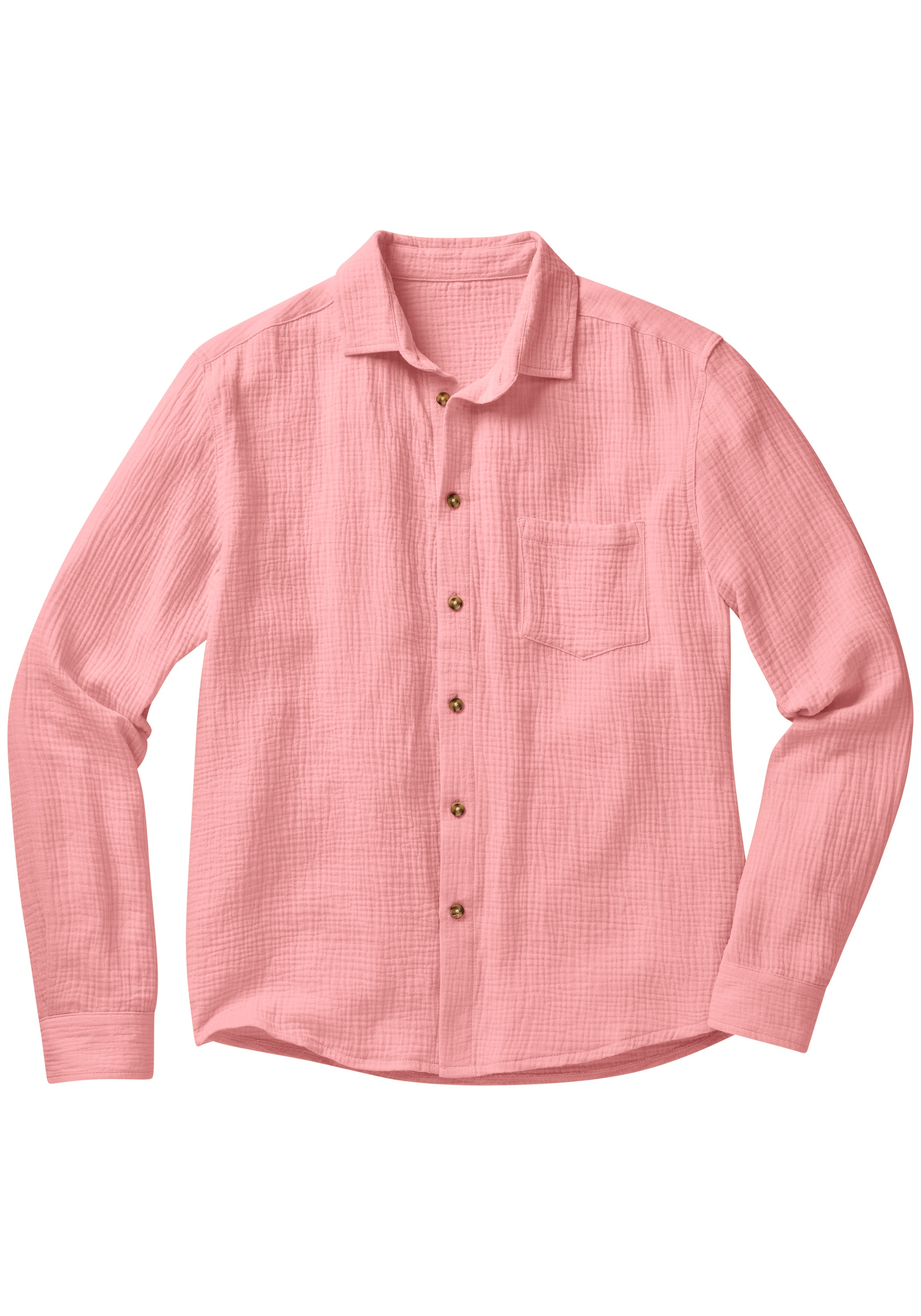 Beachtime "Regular fit" Langarm, Freizeithemd aus Musselin-Ware günstig online kaufen