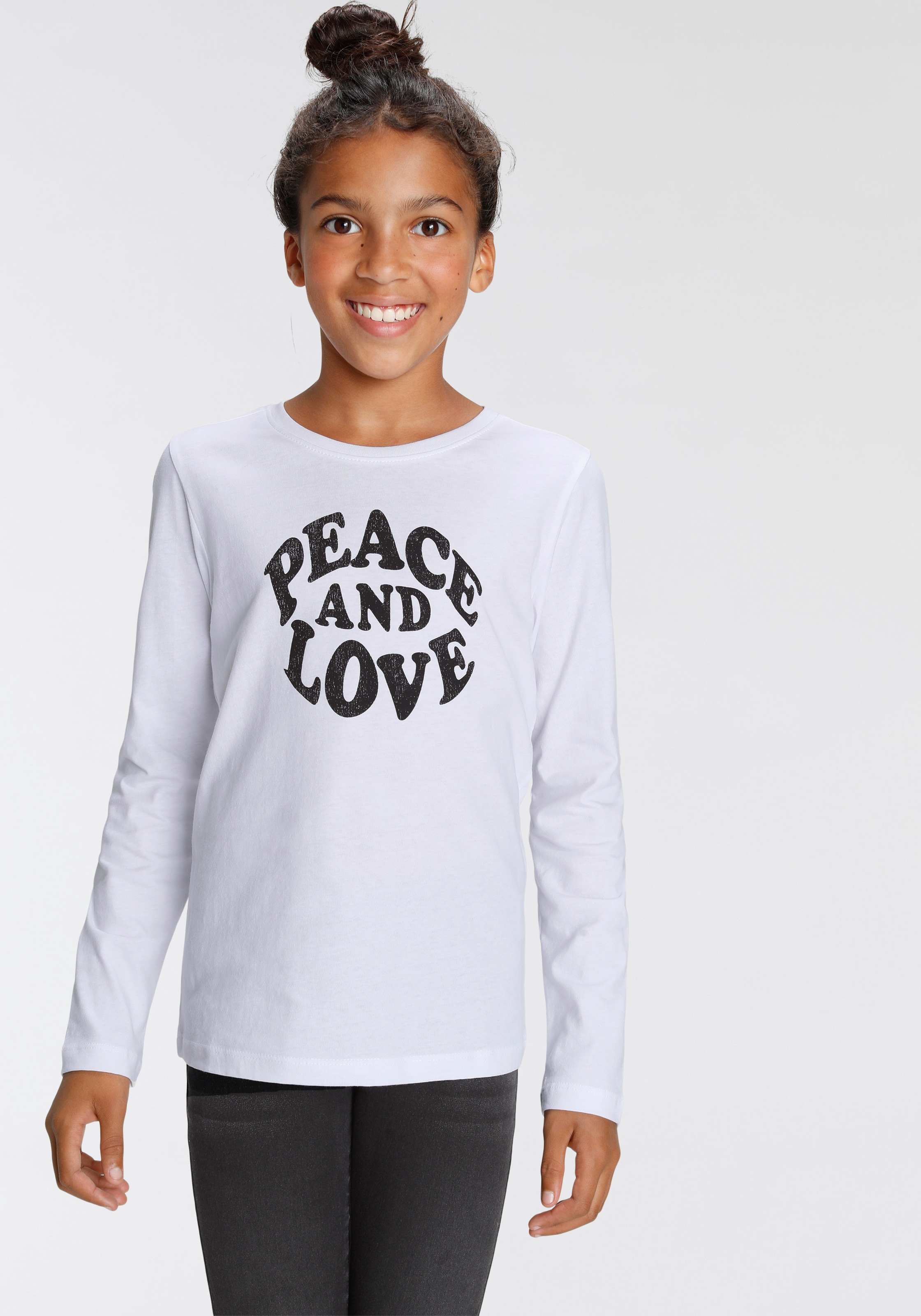 KIDSWORLD Langarmshirt »Peace and Love«, Druck kaufen | BAUR | Shirt-Sets