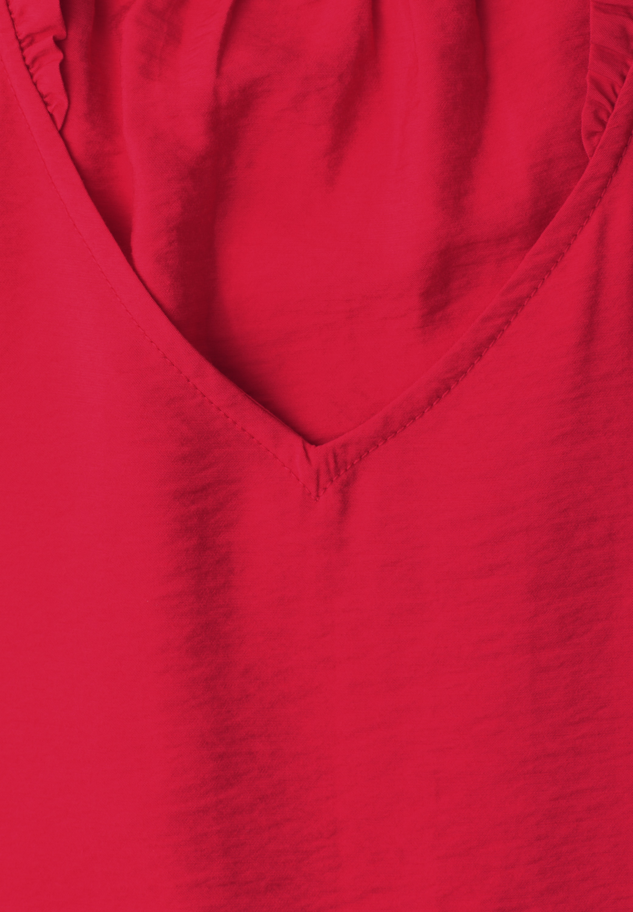 STREET ONE Rüschenbluse Sommertop mit V-Neck und Rüschen