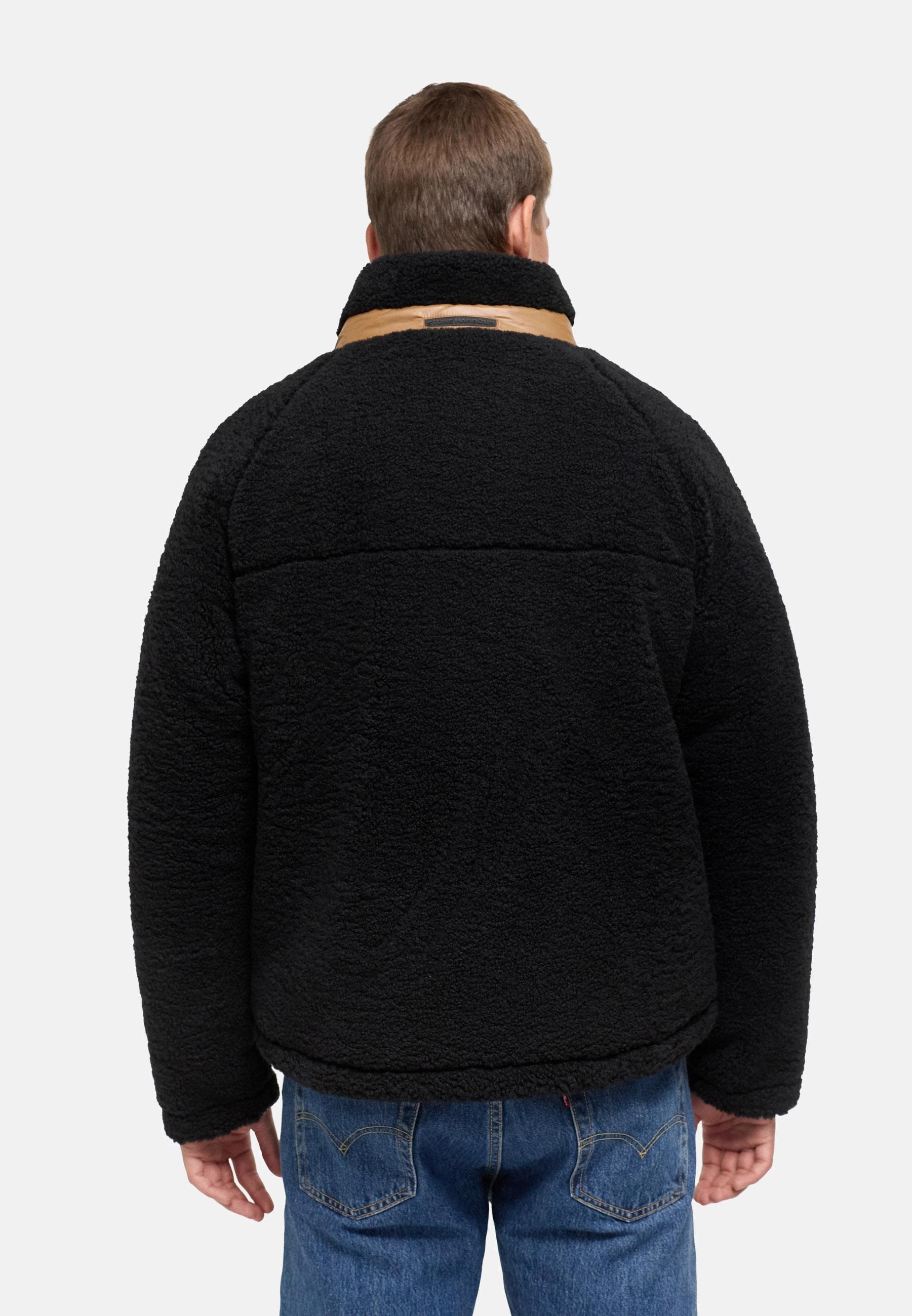 Stone Harbour Plüschjacke »Sorees XX« ohne Kapuze Warme Herren Winterjacke aus weichem Teddy-Fleece