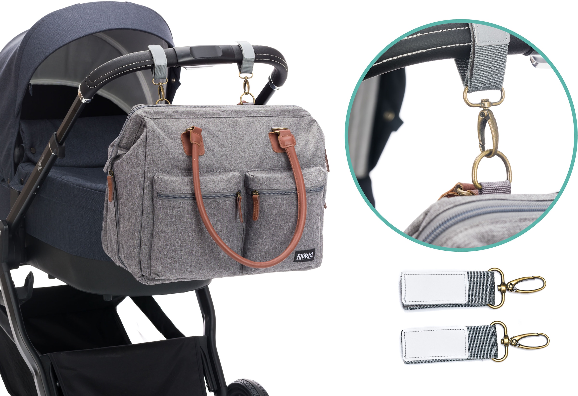 Fillikid Wickeltasche »Oxford, grau melange«, mit Wickelunterlage