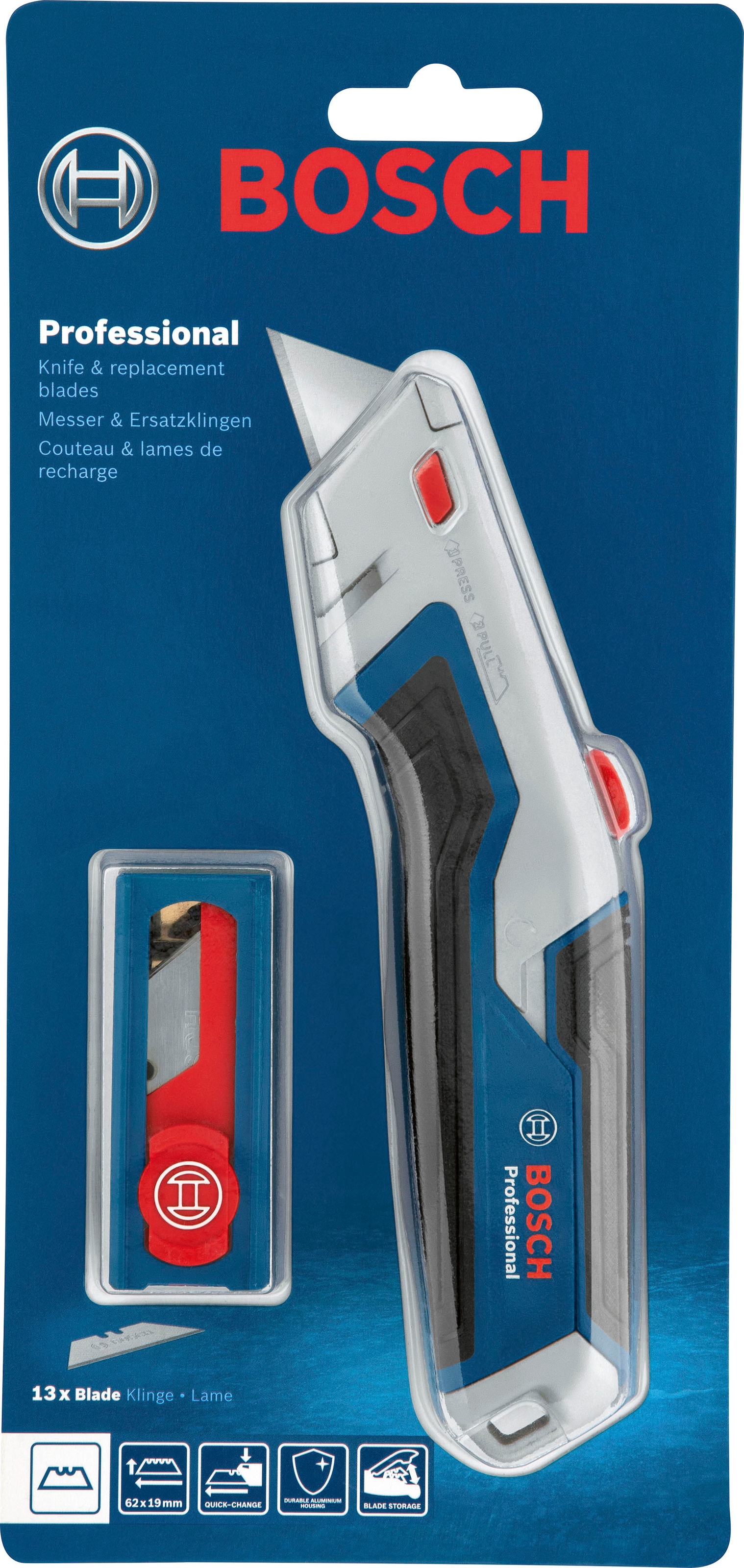 Bosch Professional Teppichmesser »(1600A027M5)«, inkl. mm 62 BAUR 10 bestellen 19 Ersatzklingen x 