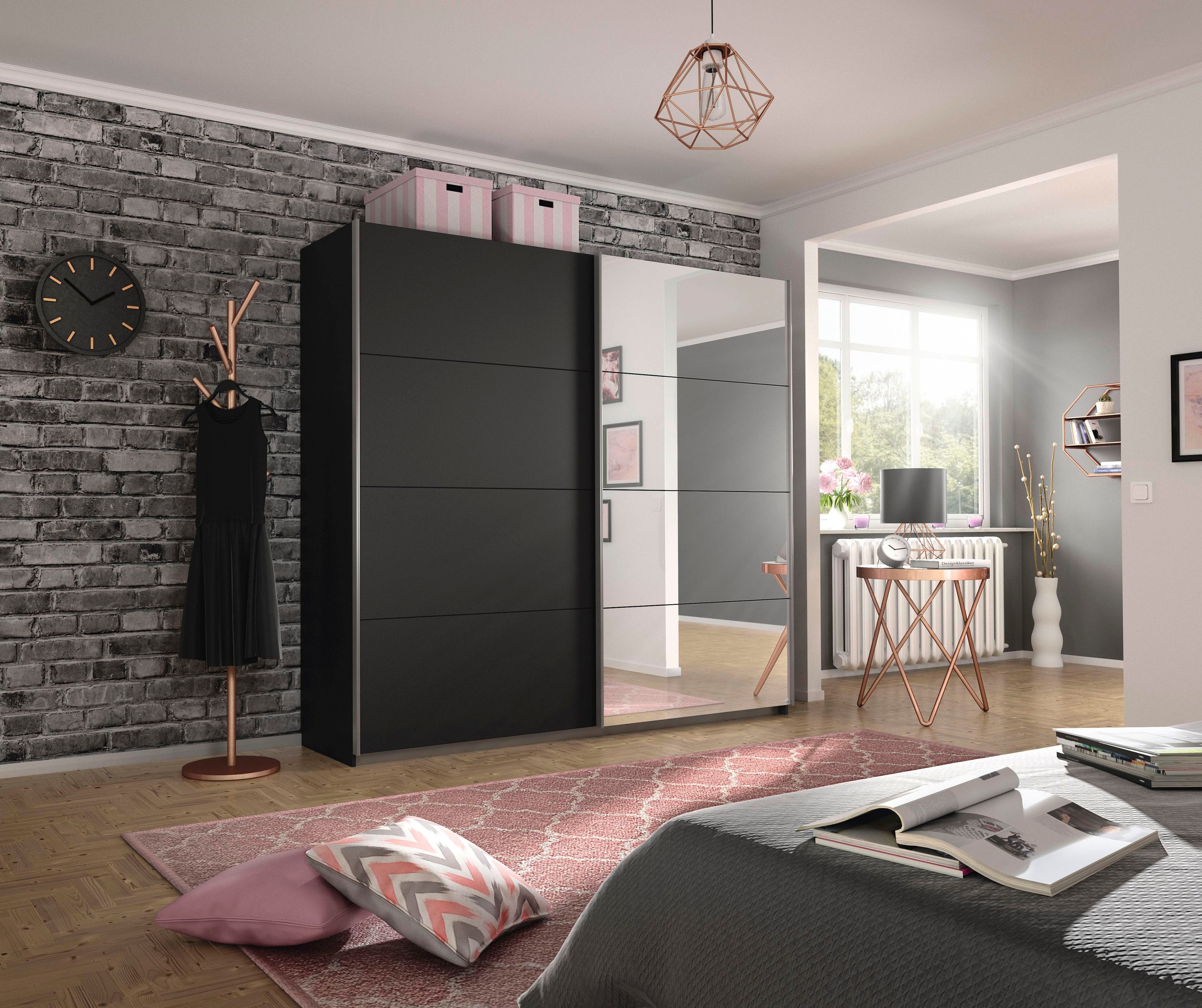 rauch Schwebetürenschrank "Quadra" mit Spiegelelementen günstig online kaufen