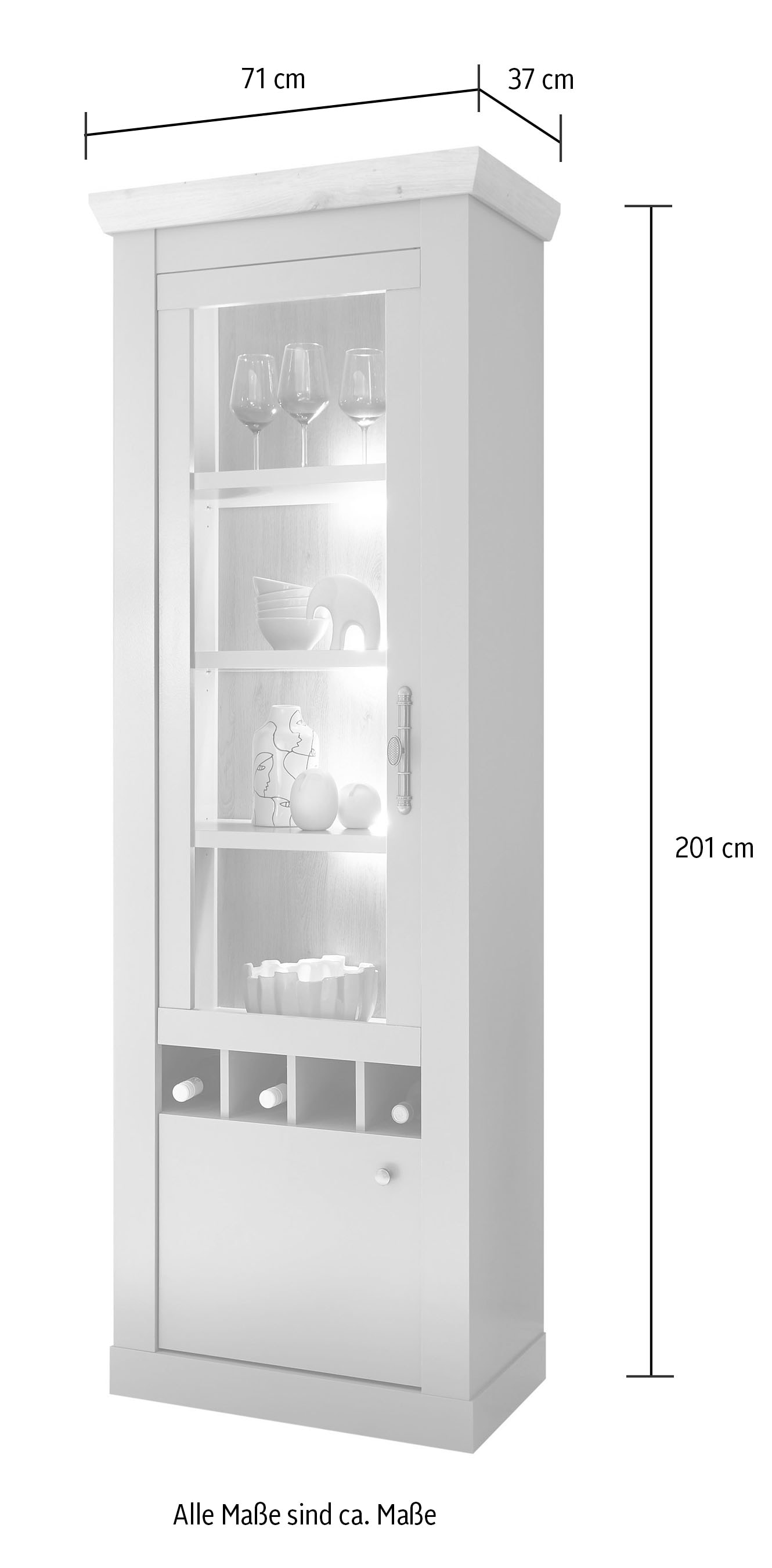 Home affaire Vitrine »CHAMBORD«, Breite ca. 71 cm bestellen | BAUR | Vitrinenschränke