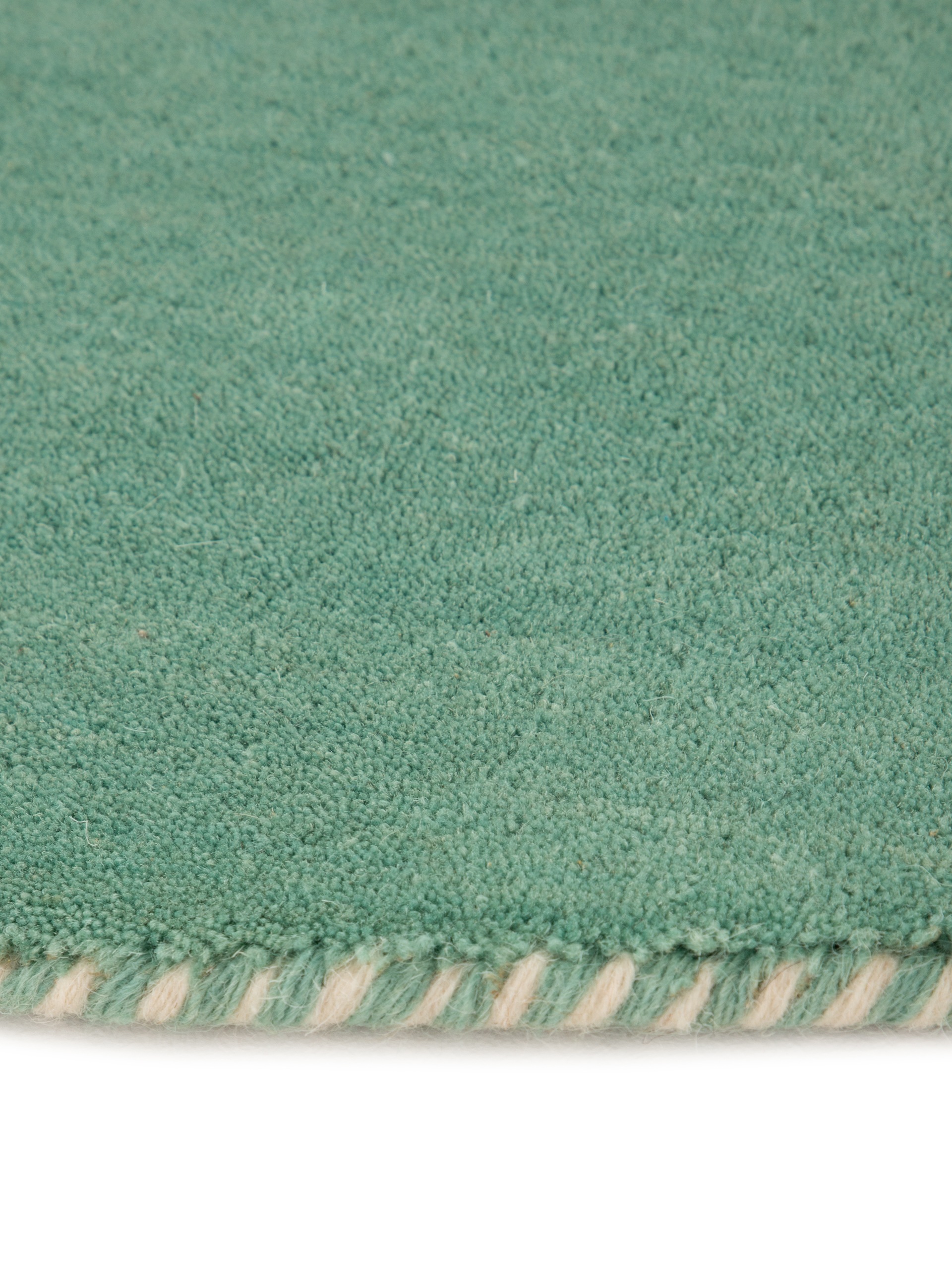 CARPETFINE Gabbeh Lola Uni Rundteppich Blau/Türkis 80cm 3