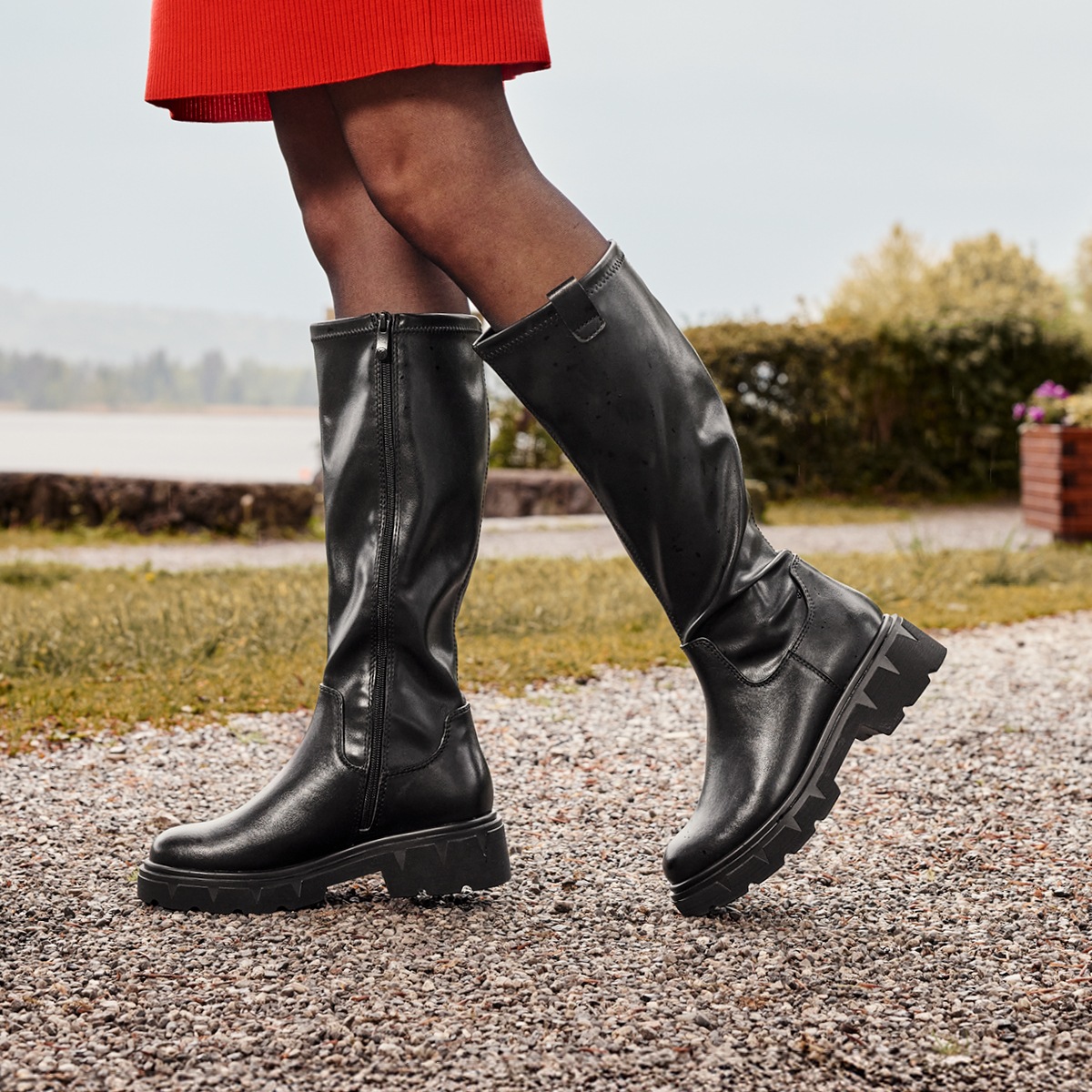 Thumbnail - MARCO TOZZI Stiefel, Blockabsatz, Langschaftstiefel mit praktischem Innenreißverschluss