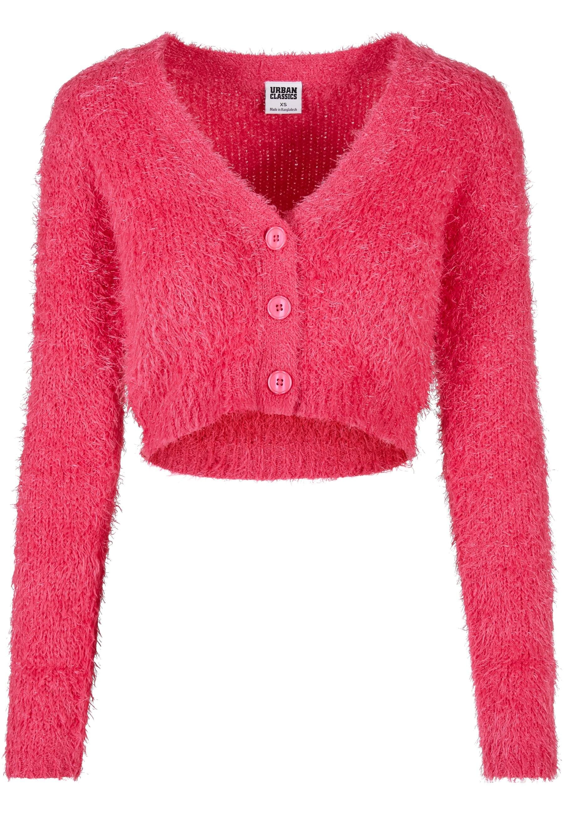 Strickjacke »Urban Classics Damen Ladies Cropped Feather Cardigan«