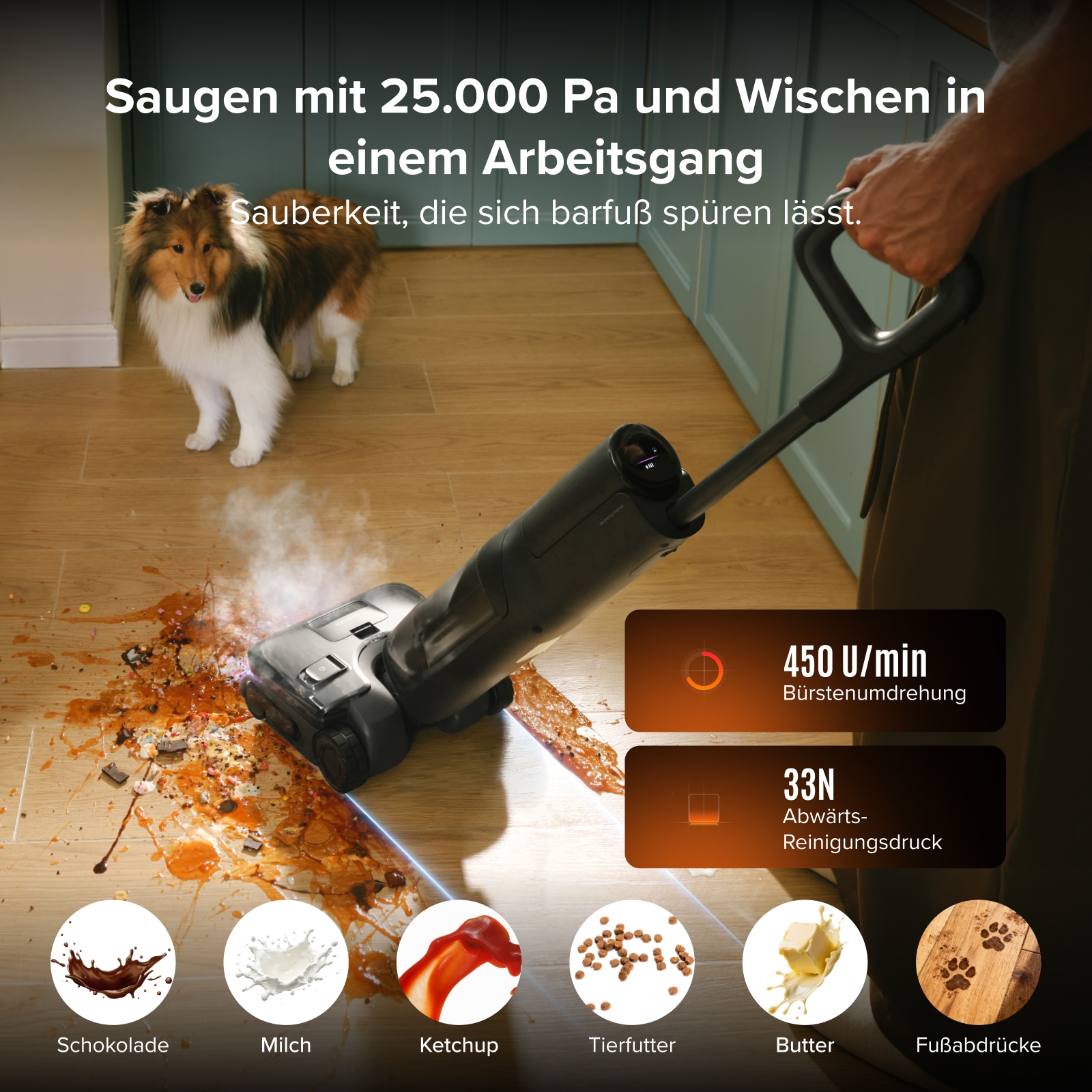 Roborock Nass-Trocken-Sauger »F25 Steam Dampfreiniger mit 25.000 Pa Saugleistung« Steam-Modus, 95 °C Selbstreinigung und 95 °C Trocknung