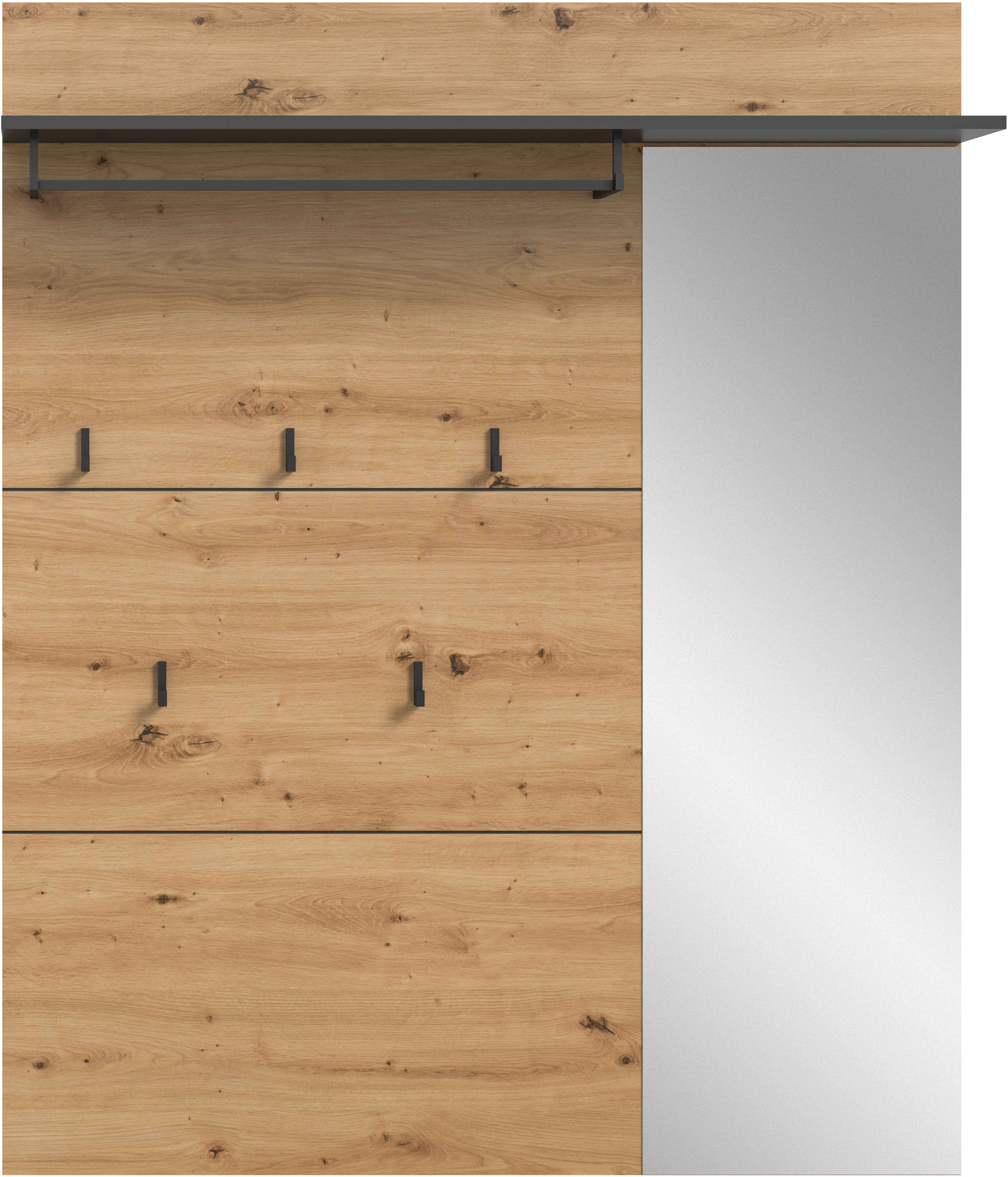 Home affaire Garderobenpaneel "REHAT, TOPSELLER, Breite 120 cm, Hutablage, 5 Haken, Garderobenstange" in verschiedenen Ausführungen, Paneel, Wandboard, Garderobe, Garderobenleiste, Garderobenboard