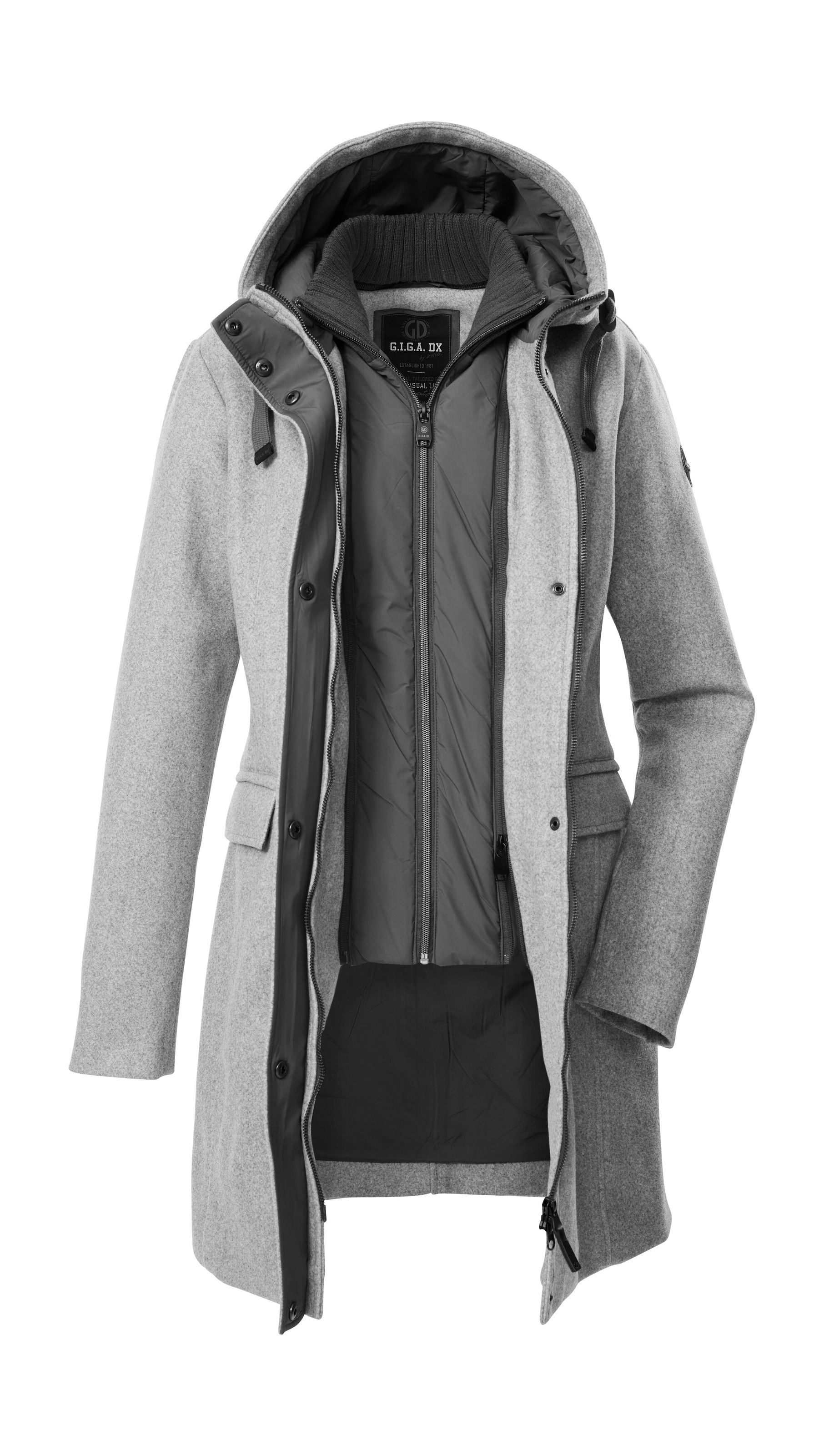 G.I.G.A. DX by killtec Parka »GW 19 WMN PRK«, Windabweisender Damen Parka mit Kapuze, Gilet und 2-Wege-Reißverschluss