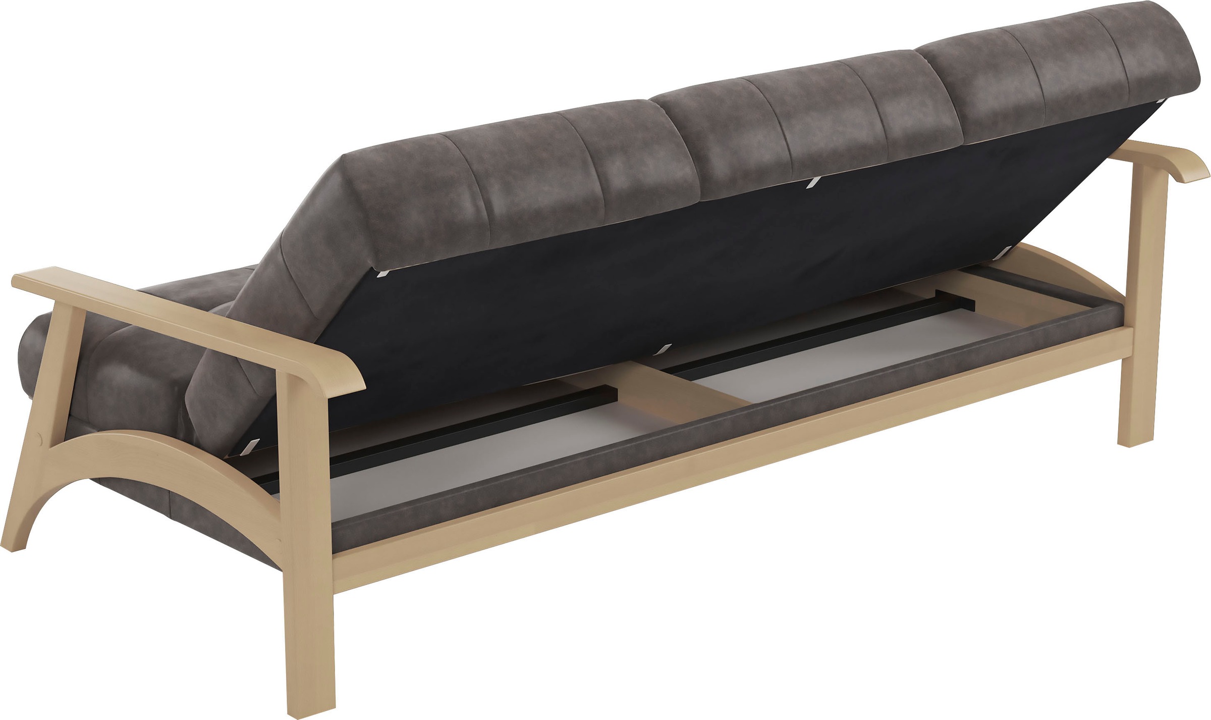 sit&more 3-Sitzer »Billund«, Armlehnen aus Buchenholz in natur, verschiedene Bezüge und Farben