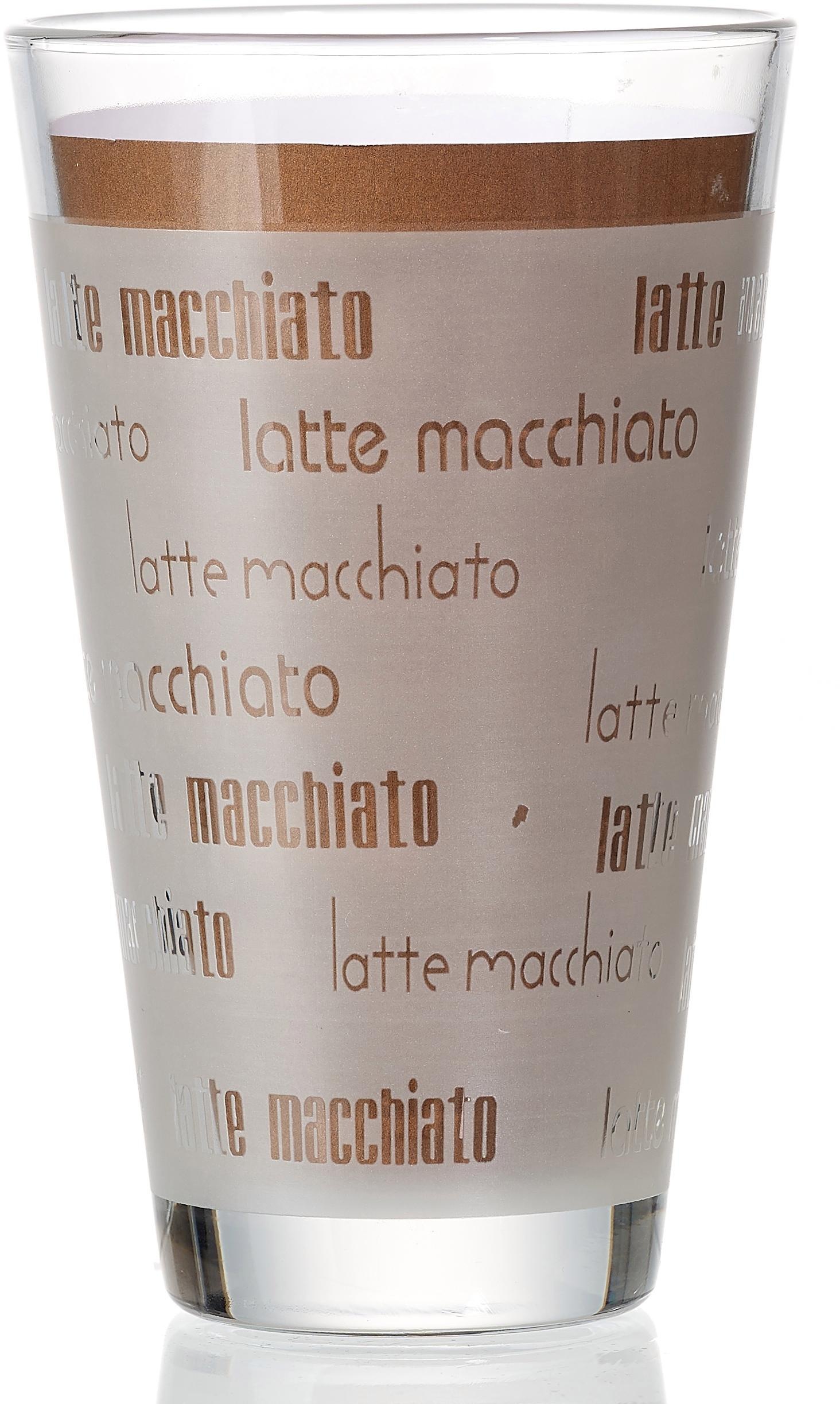 Ritzenhoff & Breker Latte-Macchiato-Glas "Chicco" Schrift-Dekor, 4-teilig