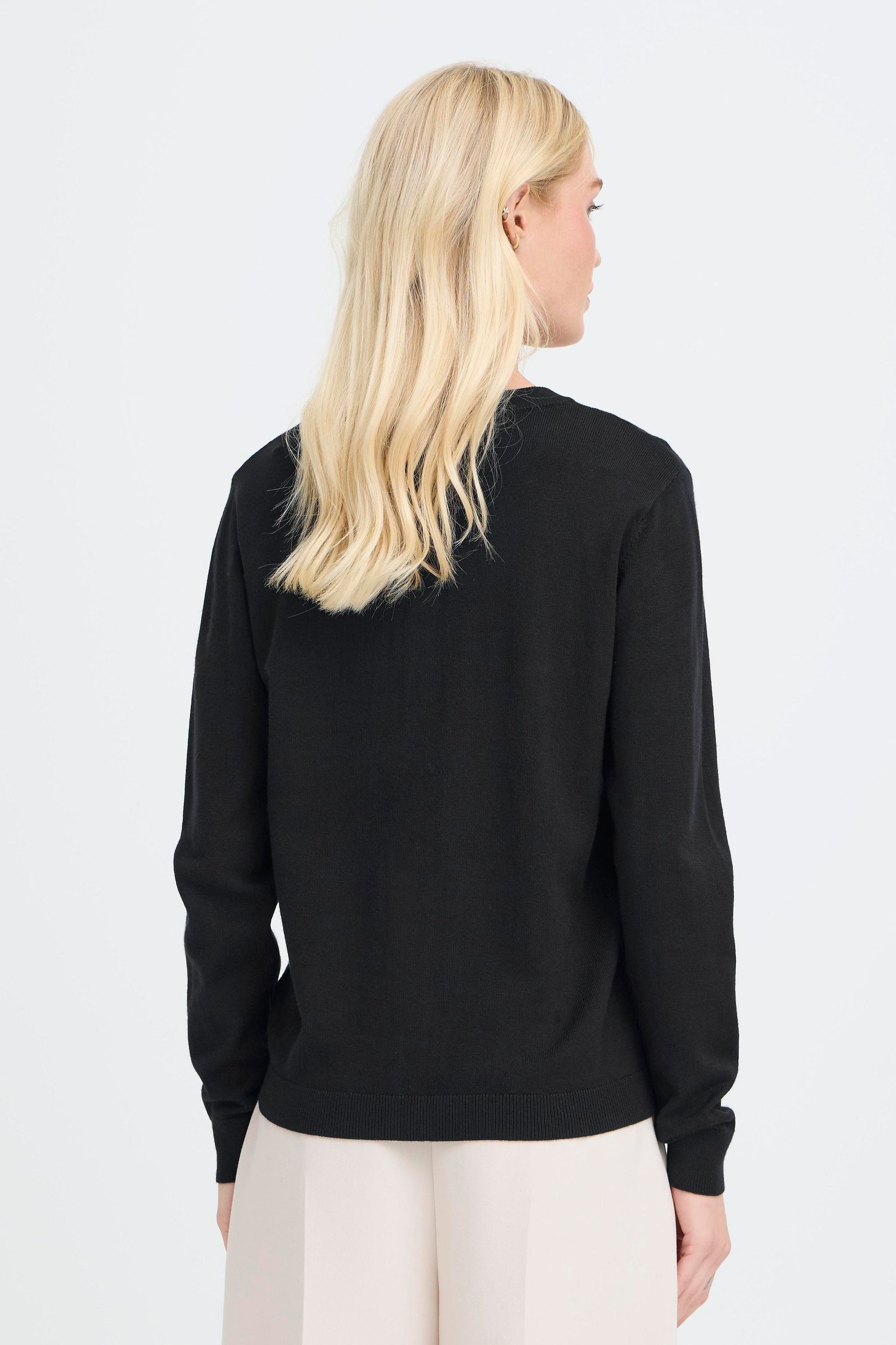 Strickjacke OXMO "Strickjacke OXAIDA", Damen, Gr. S, schwarz, Obermaterial: 70% Viskose CV. 30% Polyamid PA., Strickjacken Strickjacke 3