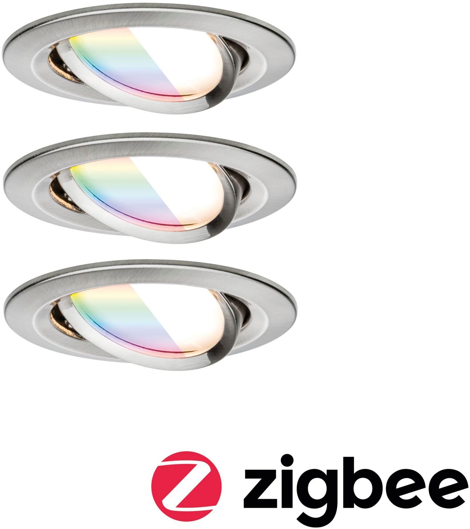 Paulmann LED Einbauleuchte »LED Einbauleuchte Nova Coin rund 84mm 50°«, 3 flammig, Leuchtmittel LED-Modul | LED fest integriert, Memoryfunktion, Farbwechsler, Farbsteuerung, Dimmer, Smart Home