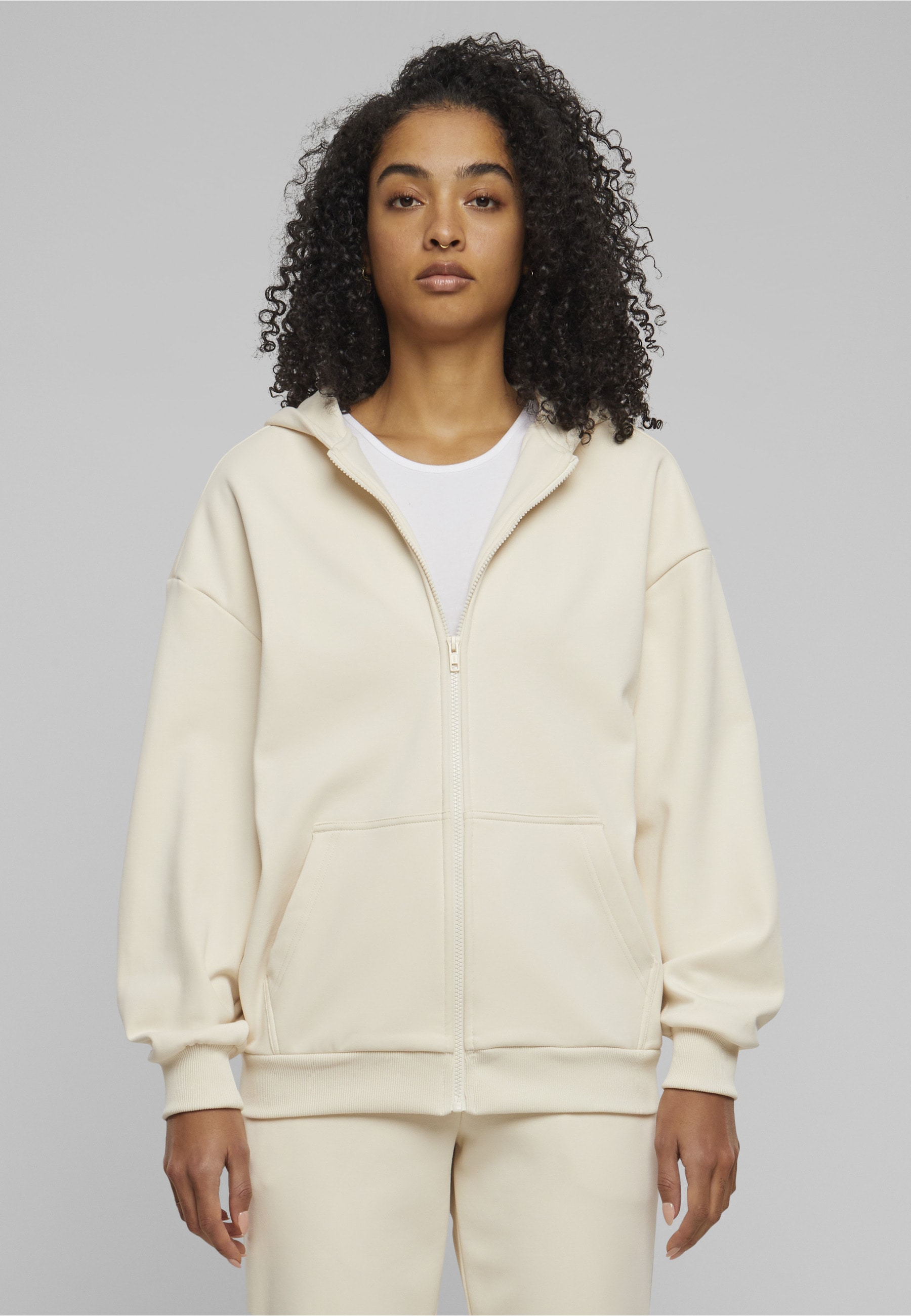 URBAN CLASSICS Kapuzenpullover »Urban Classics Damen Ladies Cozy Oversized Zip Hoody«