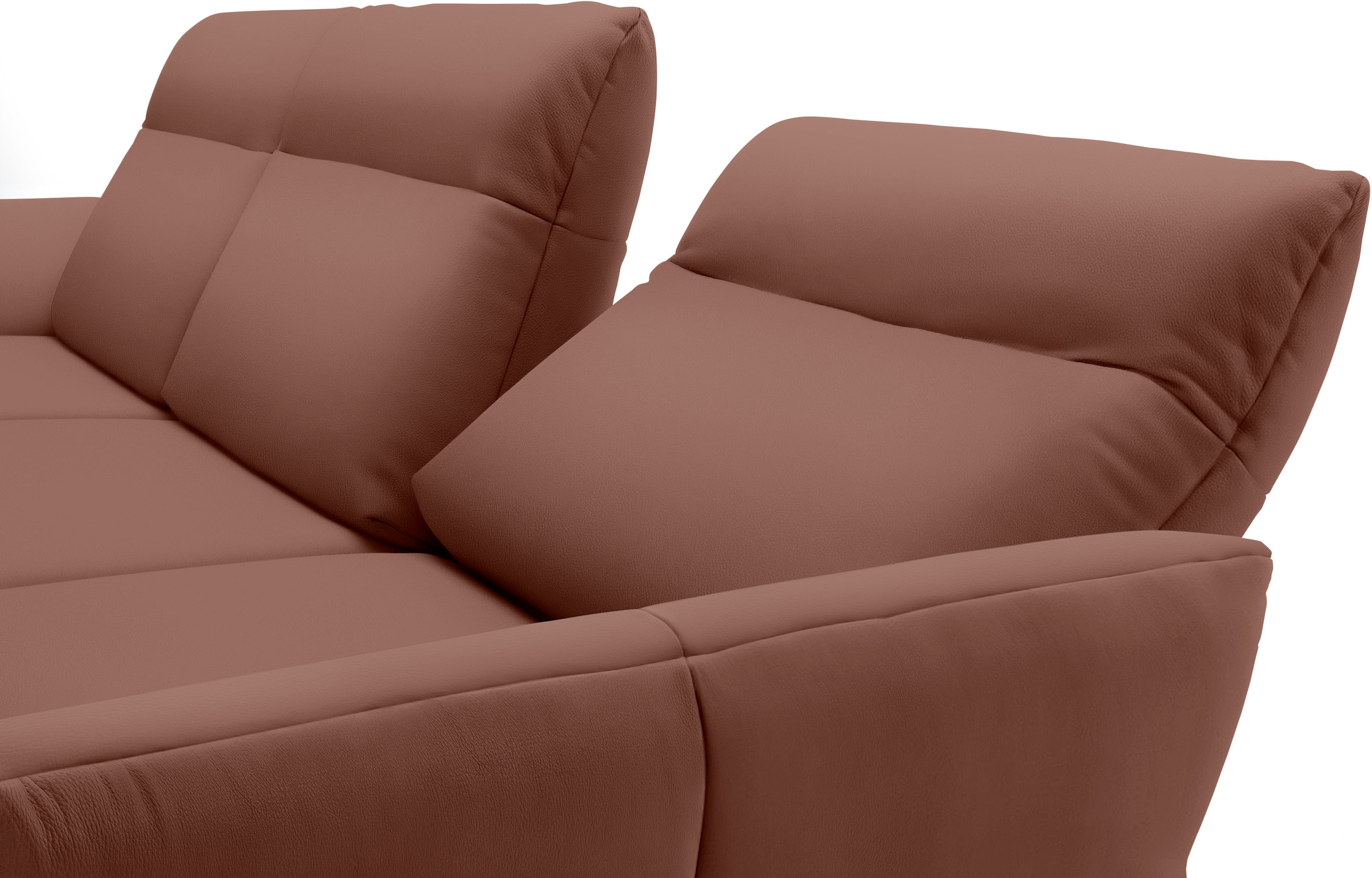 Creation BY ROLF BENZ Ecksofa »CR.460«, Sockel in Nussbaum, Winkelfüße in Umbragrau, Breite 338 cm