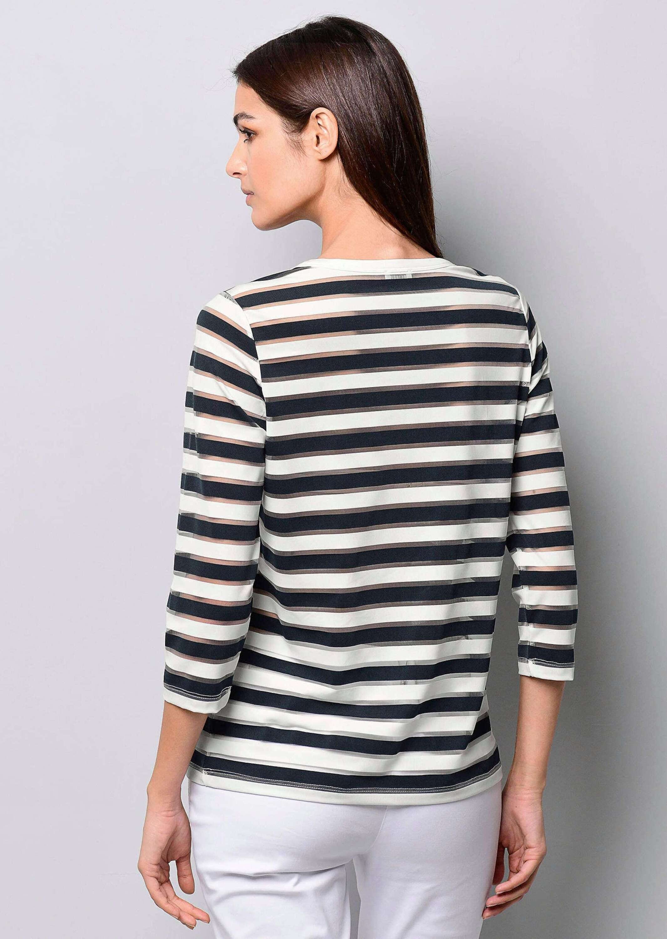Alba Moda Kurzarmshirt »Shirt Shirt mit transparenten Streifen«