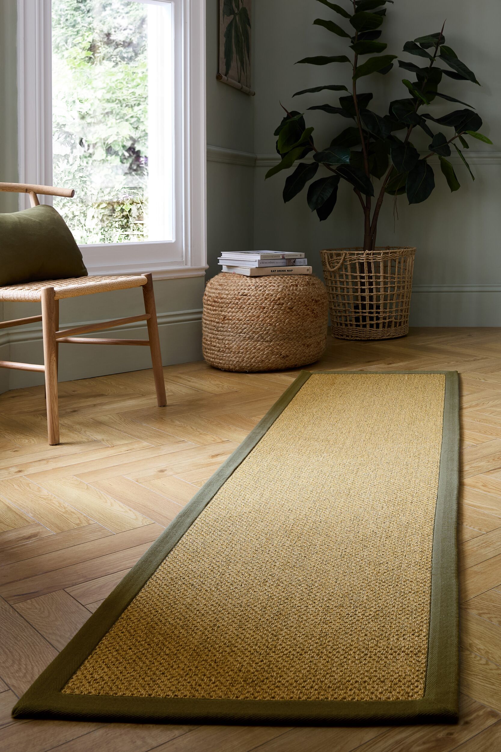 FLAIR RUGS Teppich "Sisal Look" rechteckig 6 mm Höhe Sisal Look Border Indoor Outdoor Bodenläufer Teppich