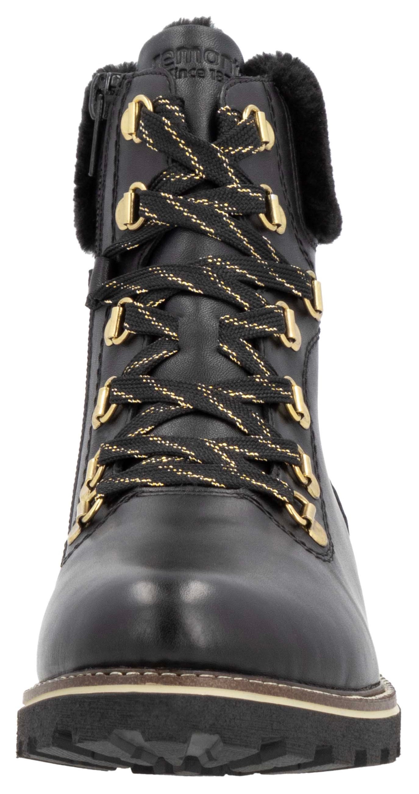 Remonte Winterboots, Blockabsatz, Winterstiefelette, Schnürstiefelette mit TEX-Membran