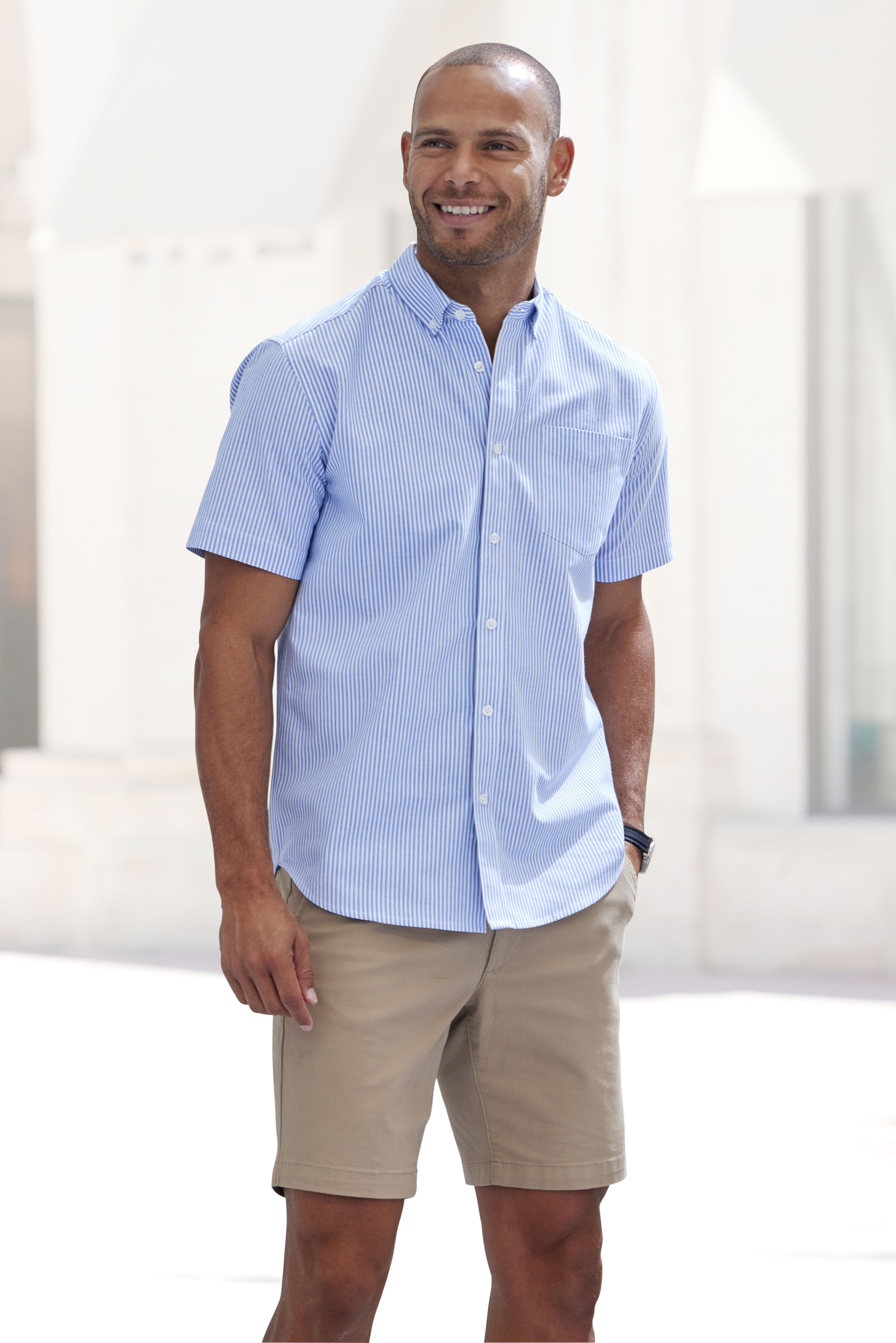 H.I.S Kurzarmhemd »Regular fit«, Oxfordhemd kurzarm mit Button-down-Kragen aus reiner Baumwolle