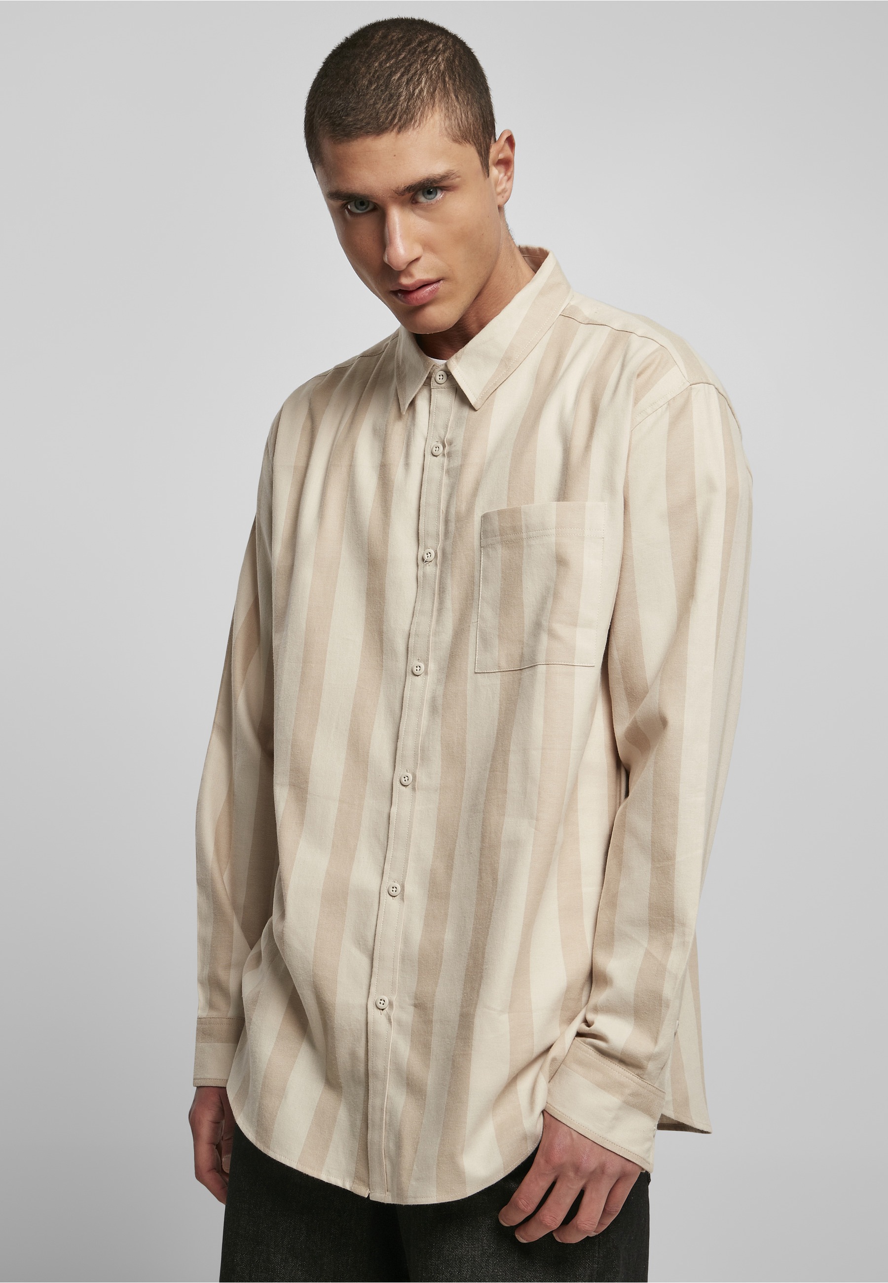 URBAN CLASSICS Kurzarmshirt »Urban Classics Herren Striped Shirt« 1 Stk.