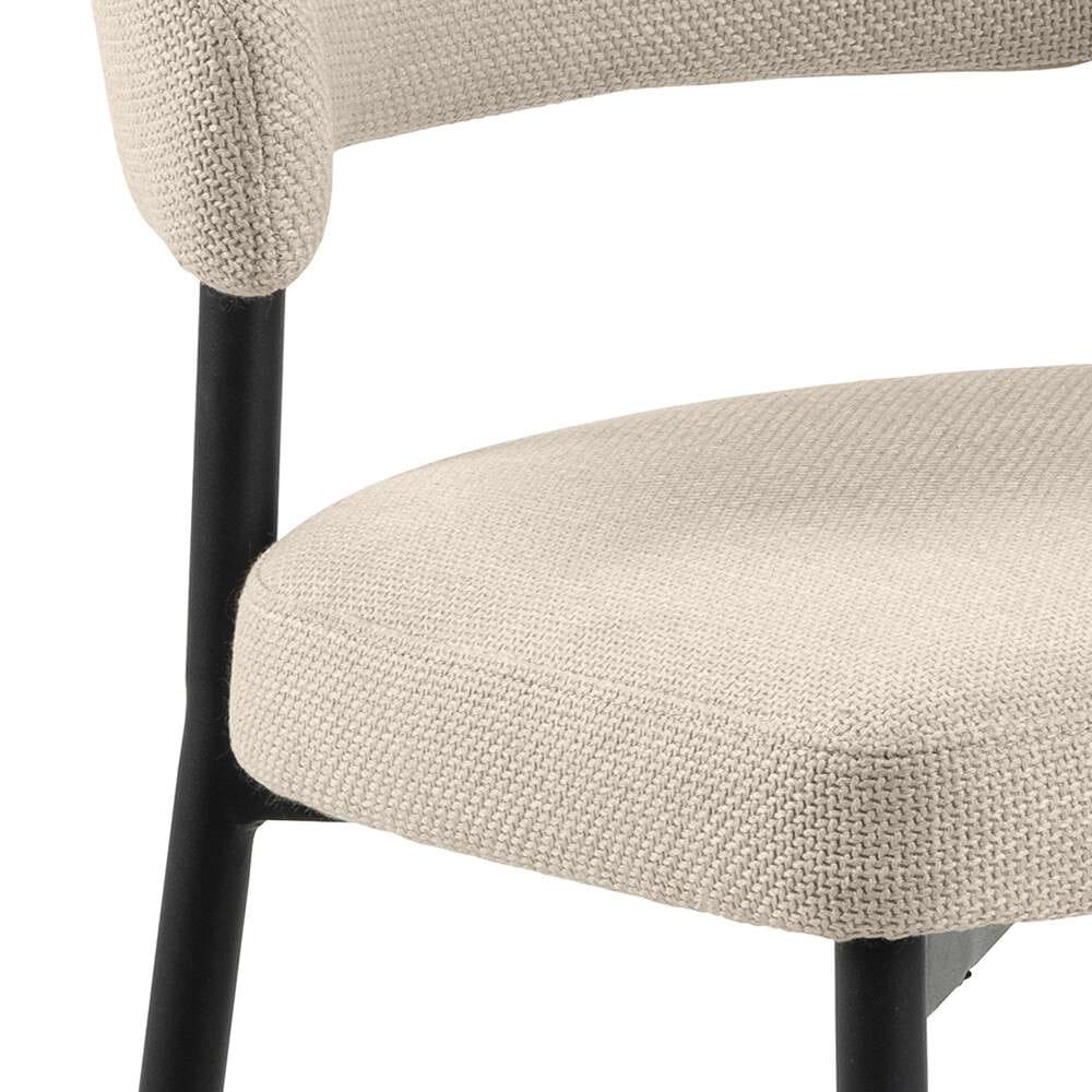 ACTONA GROUP Esszimmerstuhl »Edina Stuhl, Wohnzimmerstuhl«, Luxus-Microfaser, Stoff, schwarze Stahlbeine, 2er-Set