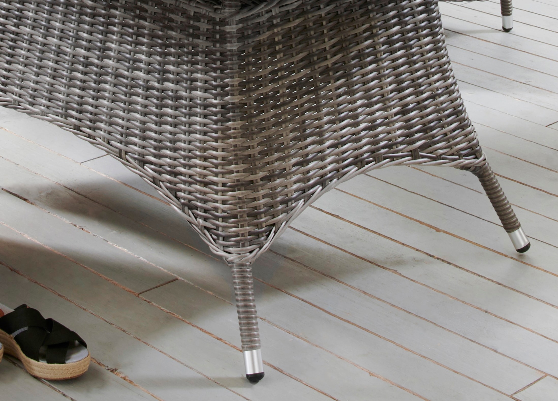 Destiny Glastisch »BAHIA«, Polyrattan, 165x90x75cm, mit aufgelegter Glasplatte