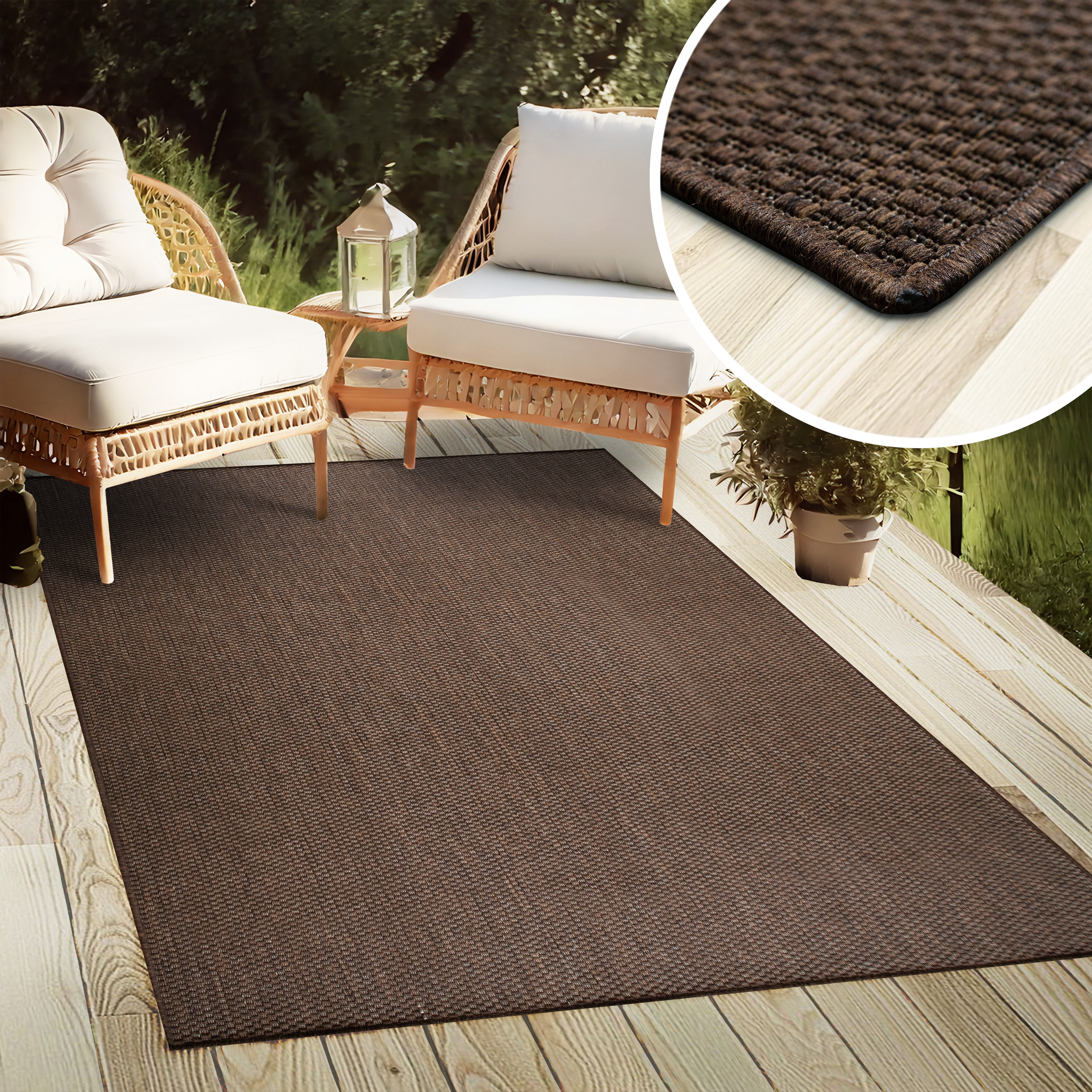 OTTO home Teppich "Venedig, in Standard- und Premium-Qualität, 3 mm oder 5 mm Höhe" rechteckig In- und Outdoor geeignet, Wetterfest & UV-beständig, Sisal-Optik
