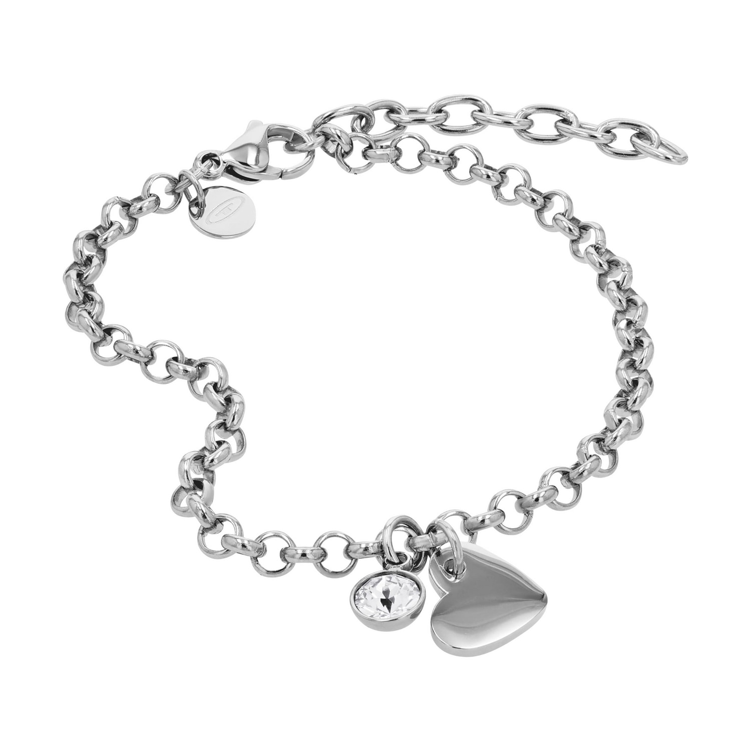 TOM TAILOR Armband »Schmuck Geschenk Edelstahl Herz« mit Kristallglas