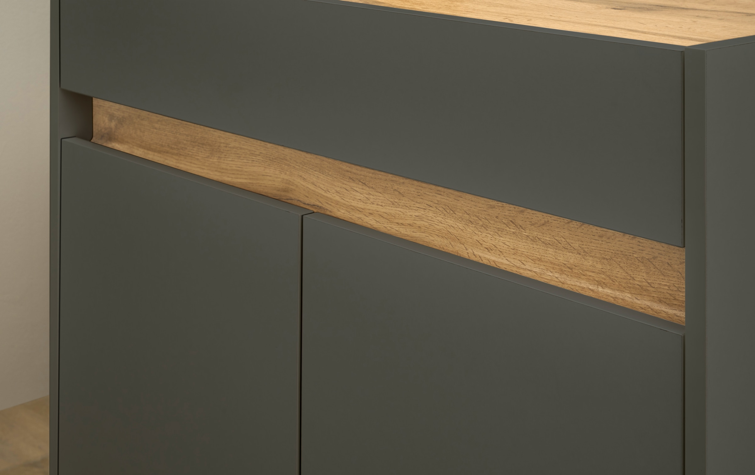 INOSIGN Büromöbel-Set »CITY/GiRON, modernes Design, Homeoff., Büro in zwei Farben/Wotan Eiche«, (Set, 3 tlg.), enthält Unterschrank, Kommode, Schreibtisch, wohnliches Home Office