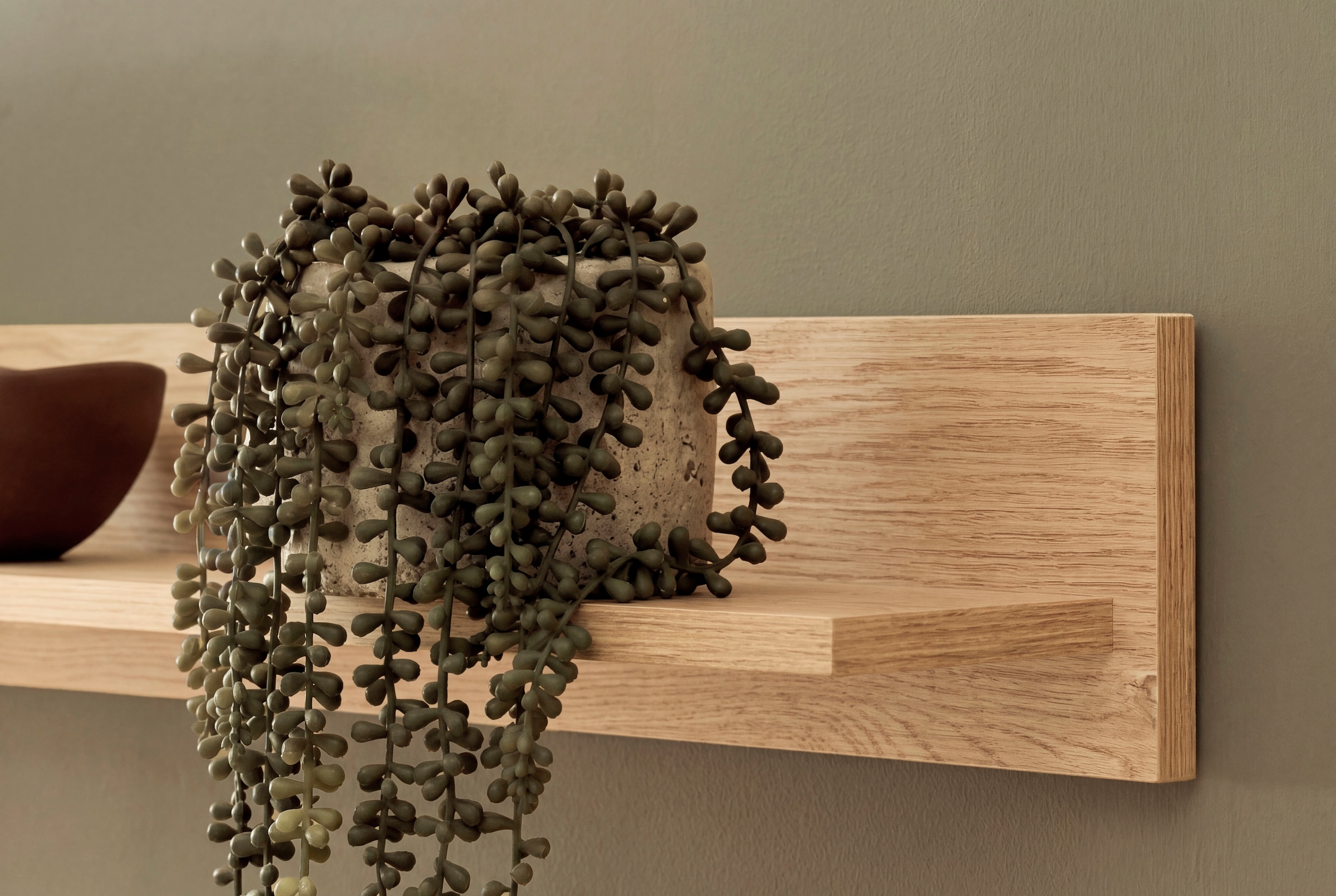 Home affaire Wandboard »Fredericia, modernes Wandregal, Wandhalter mit Ablagefläche« vielseitig einsetzbares Hängeregal, Eiche Cremona Toro, 195 cm breit