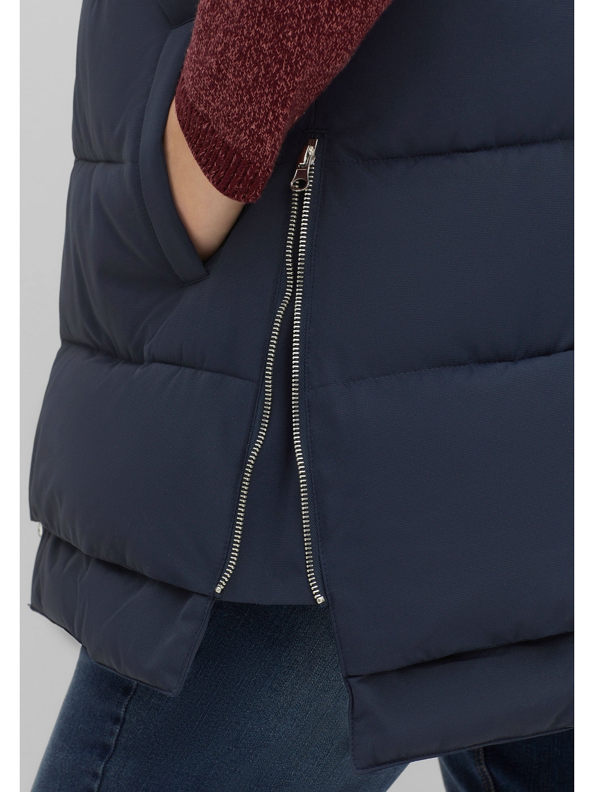 Sheego Steppweste »Große Größen«, mit Reißverschlüssen kaufen seitlichen | BAUR