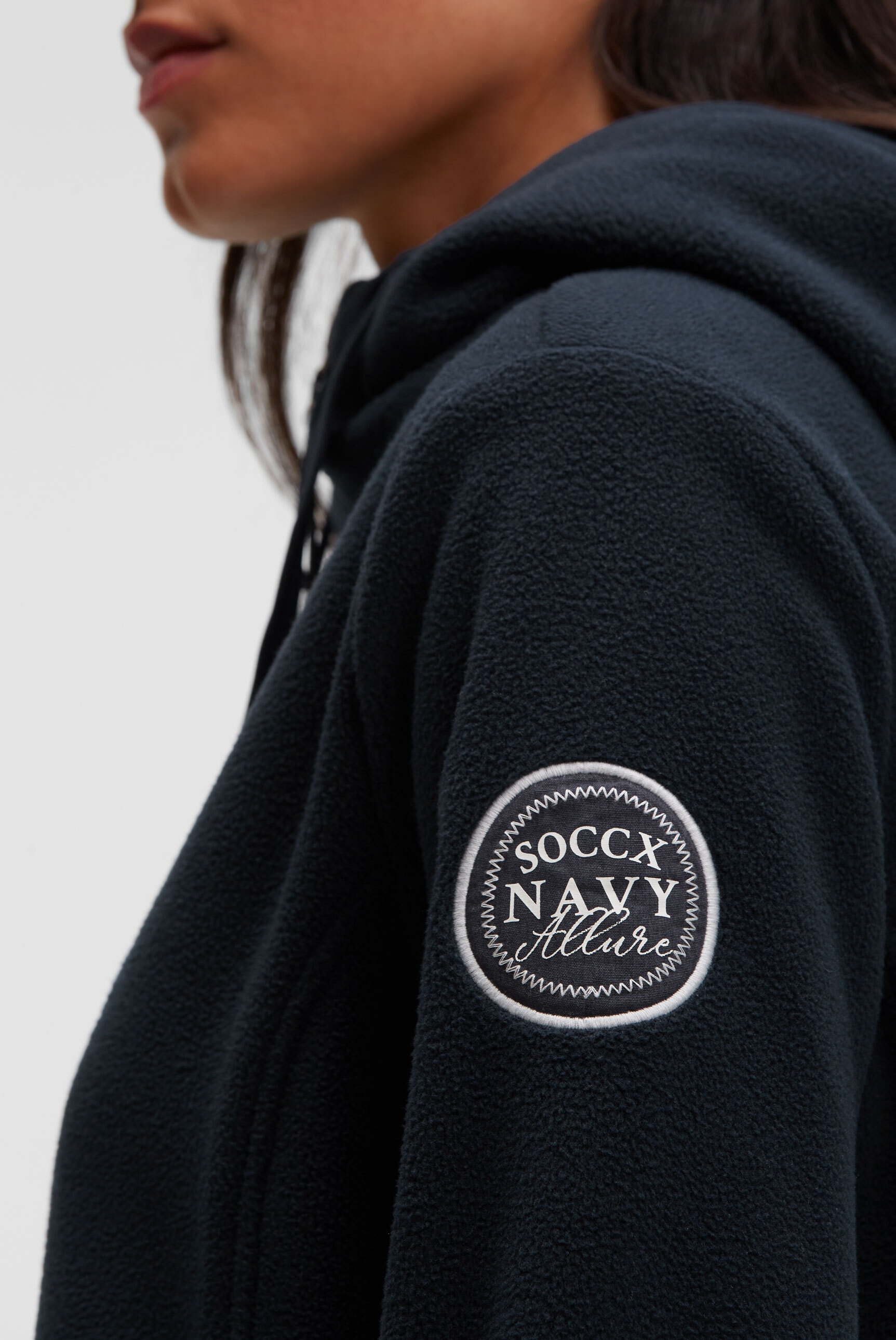 SOCCX Fleecejacke mit Kapuze