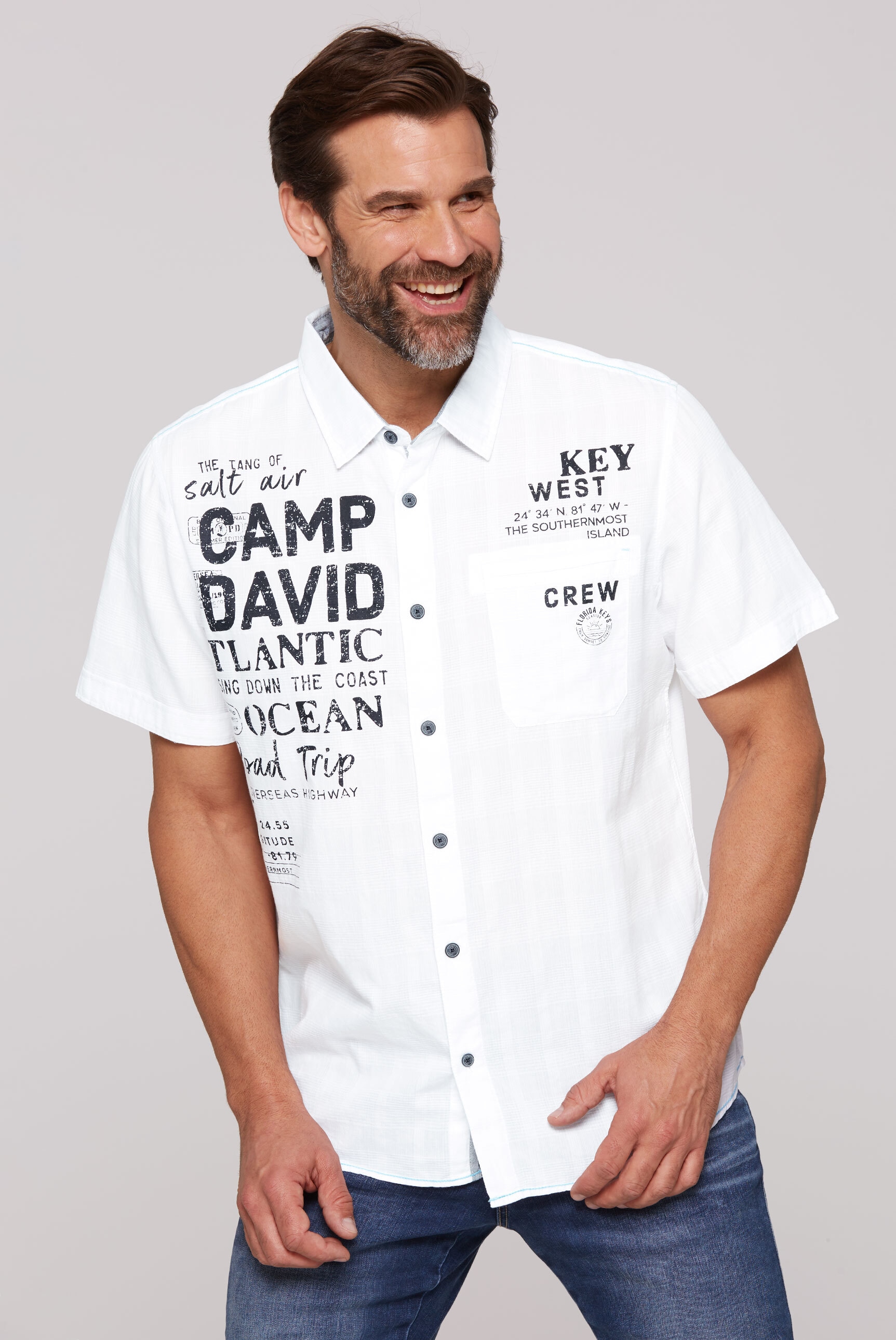 CAMP DAVID Kurzarmhemd, mit Karo-Struktur günstig online kaufen